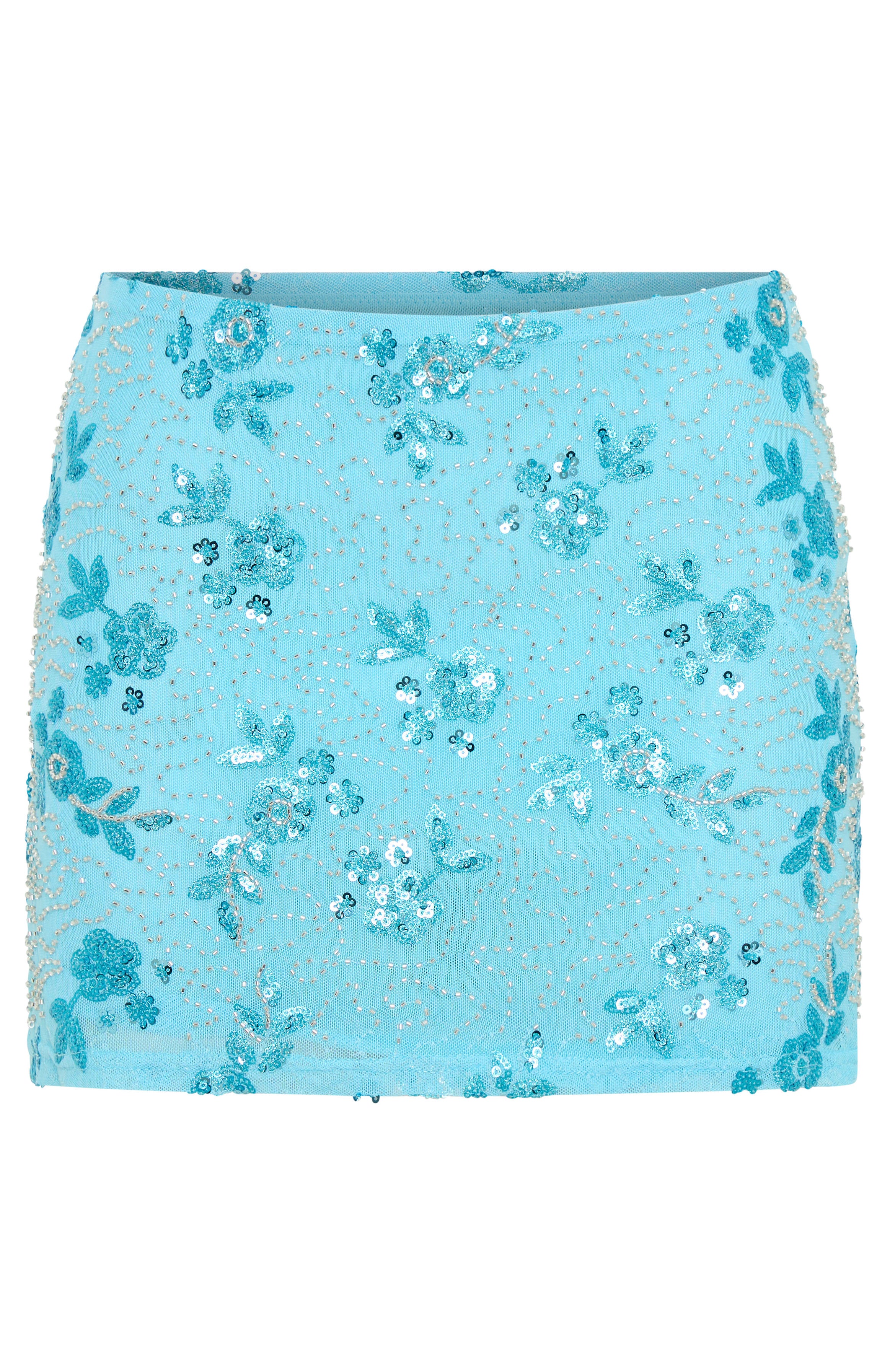Capri Cove Beaded Mini Skirt Baby Blue - Image 6