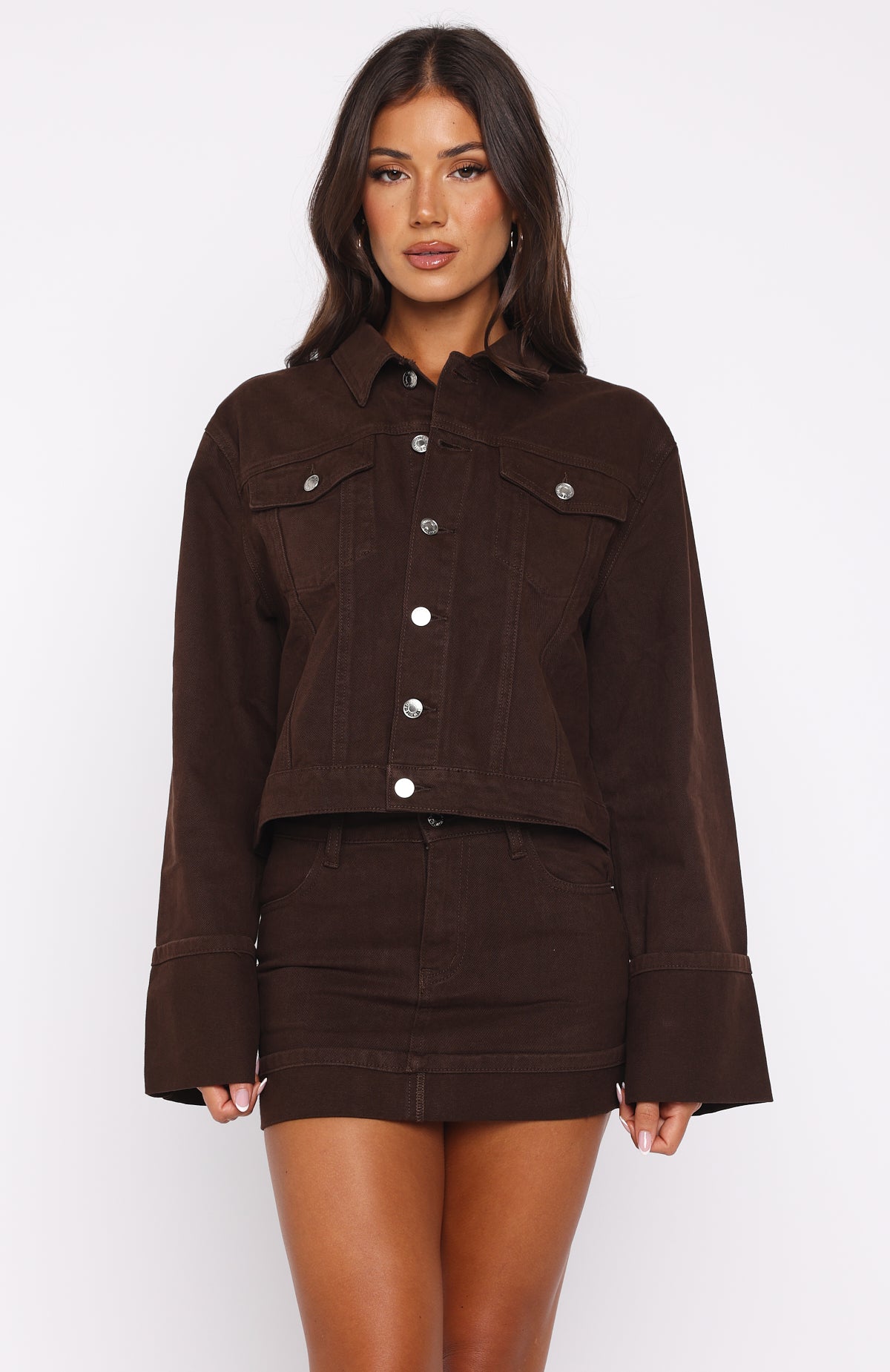 Charlotte Denim Jacket Chocolate Wash - Image 3