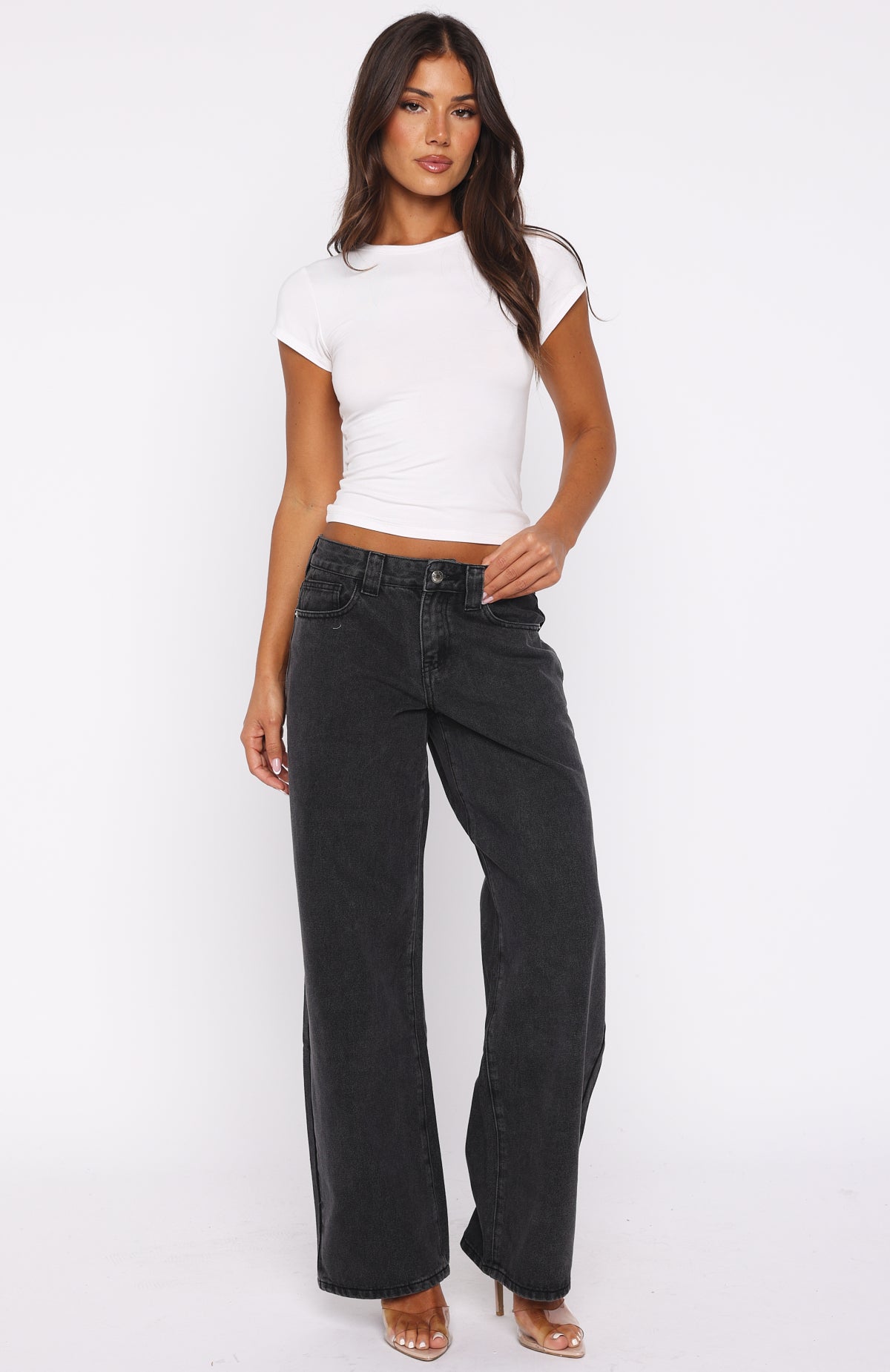 Clarissa Low Rise Wide Leg Jeans Black Acid - Image 3