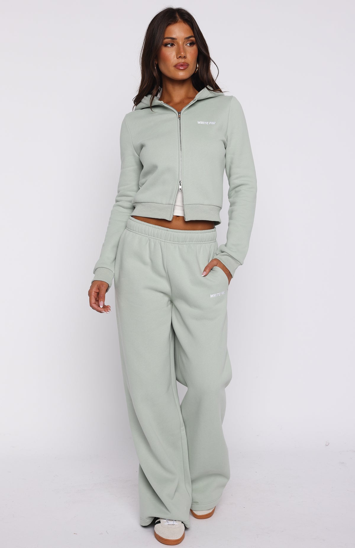 Comfy And Cute Slim Zip Front Hoodie Seafoam - Image 5
