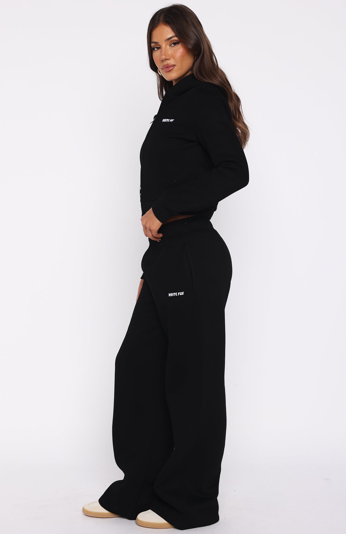Comfy And Cute Wide Leg Sweatpants Black - Image 3