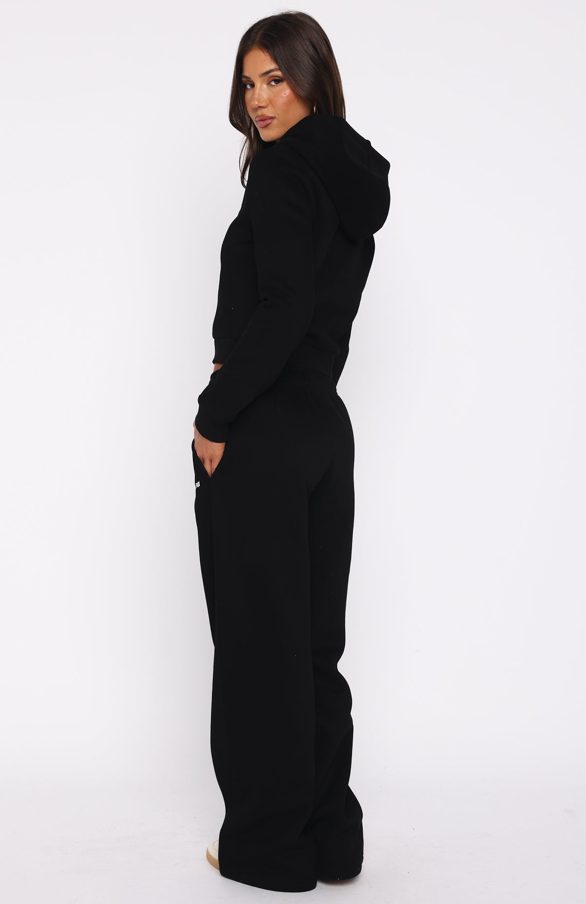 Comfy And Cute Wide Leg Sweatpants Black - Image 4