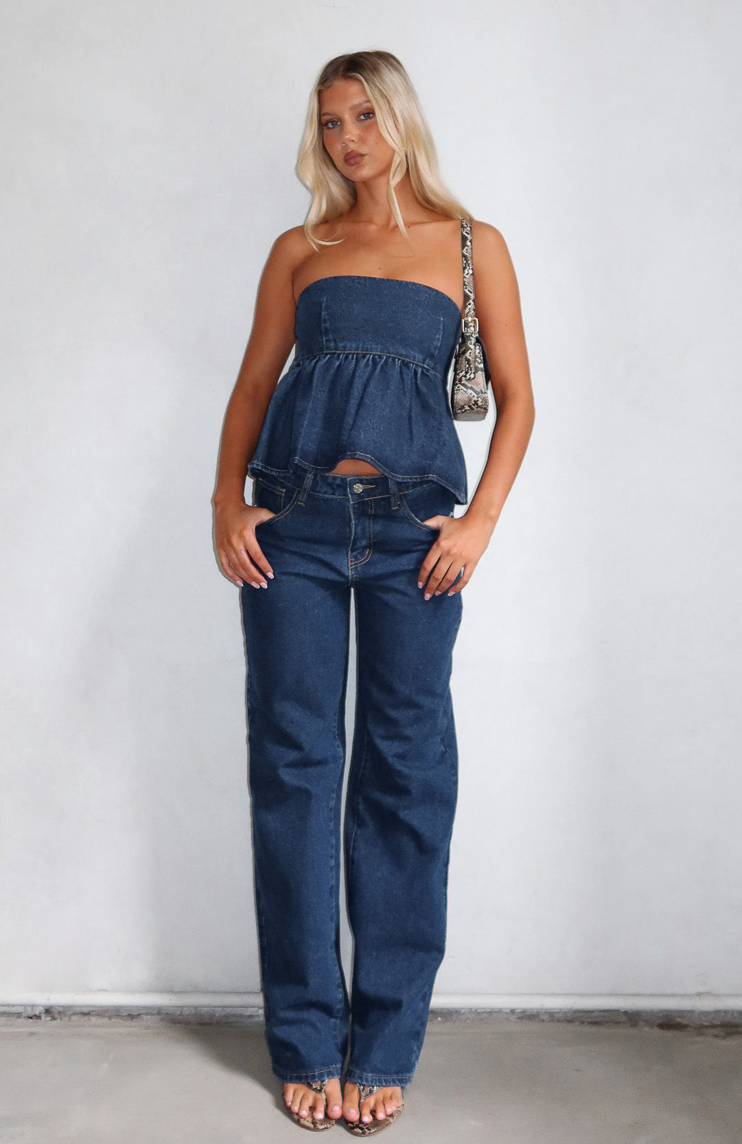 Dedicated To Growth Denim Top Dark Blue - Image 6