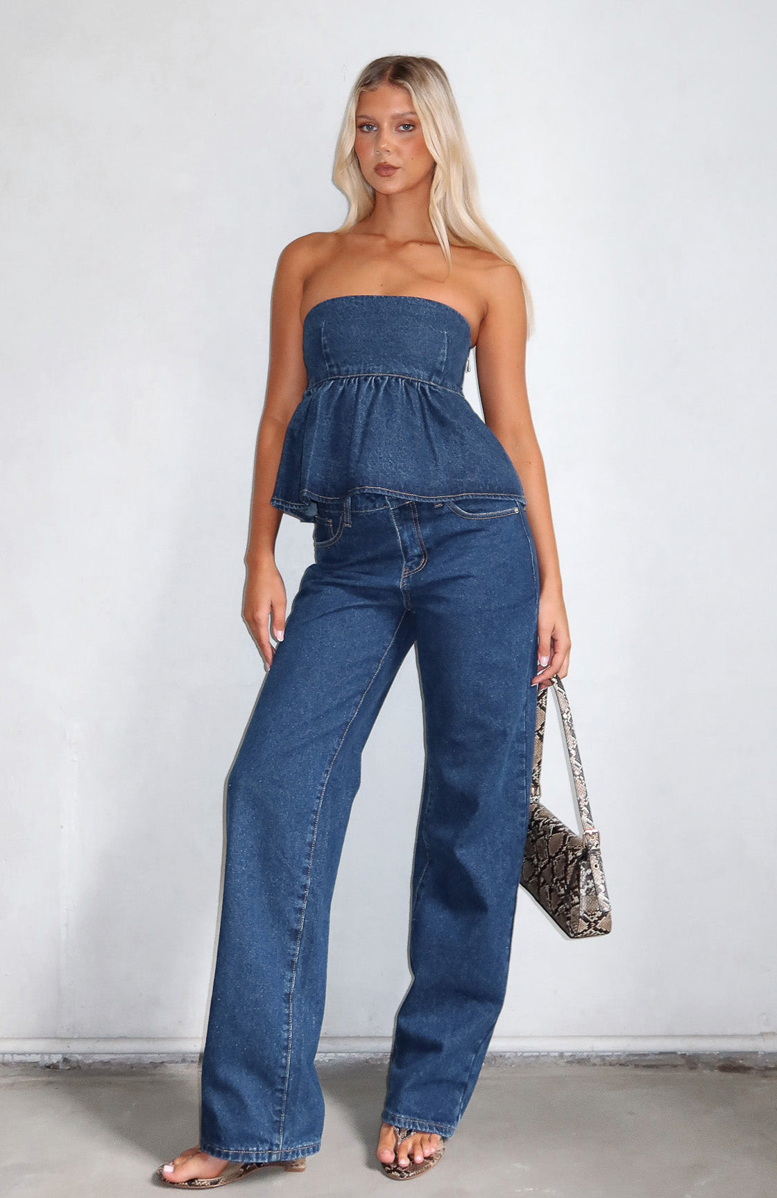Dedicated To Growth Denim Top Dark Blue - Image 5