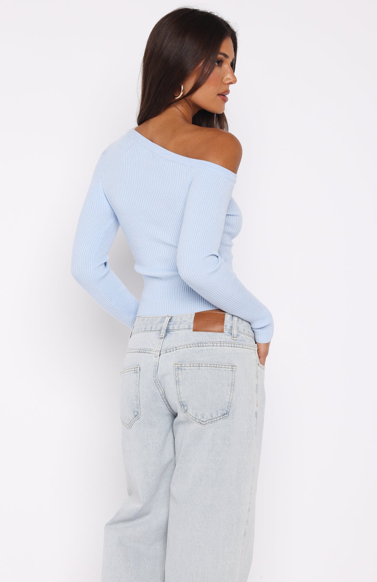 Double Dates Long Sleeve Knit Top Blue - Image 4