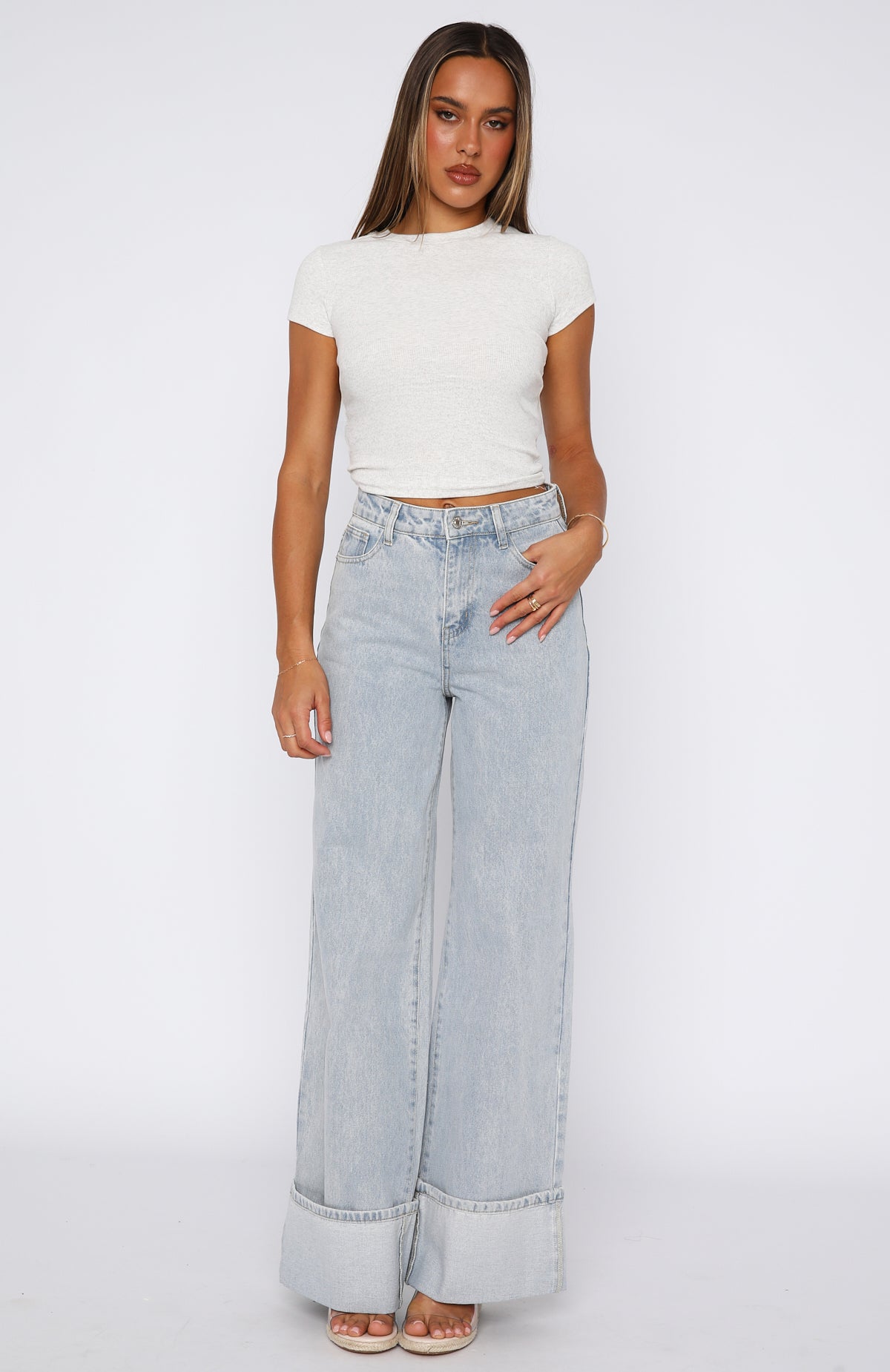 Ellie High Rise Wide Leg Jeans Glacier Blue - Image 2