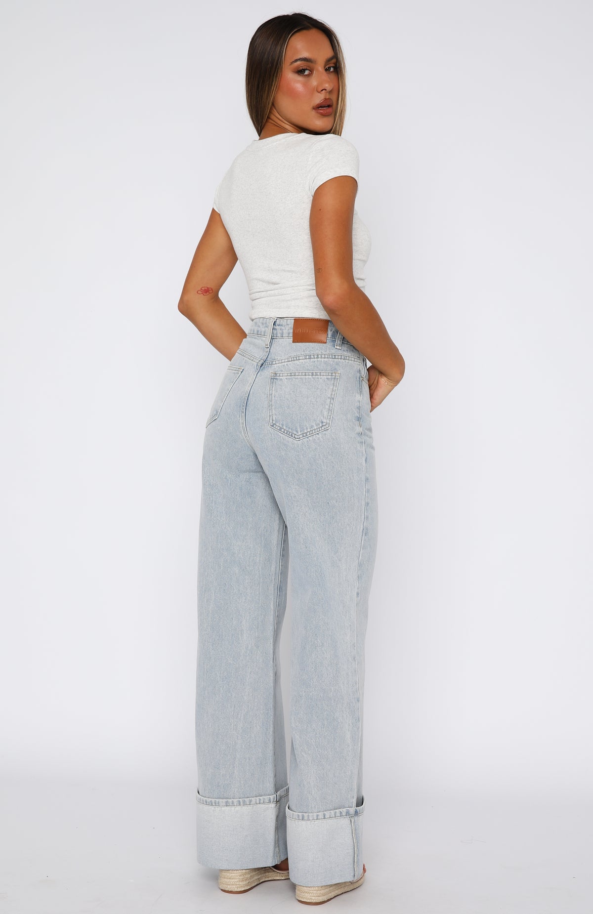 Ellie High Rise Wide Leg Jeans Glacier Blue - Image 4
