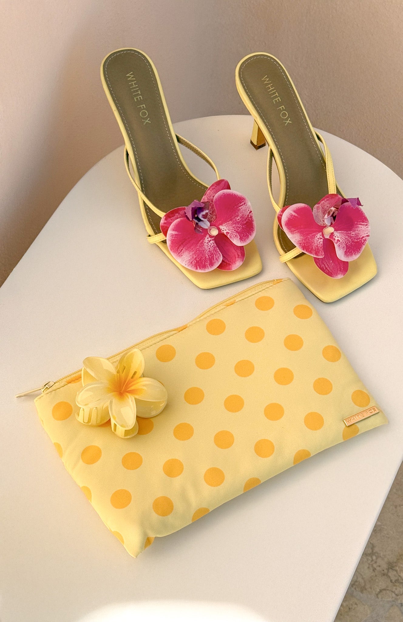 Elodie Pouch Lemon Polka Dot - Image 3
