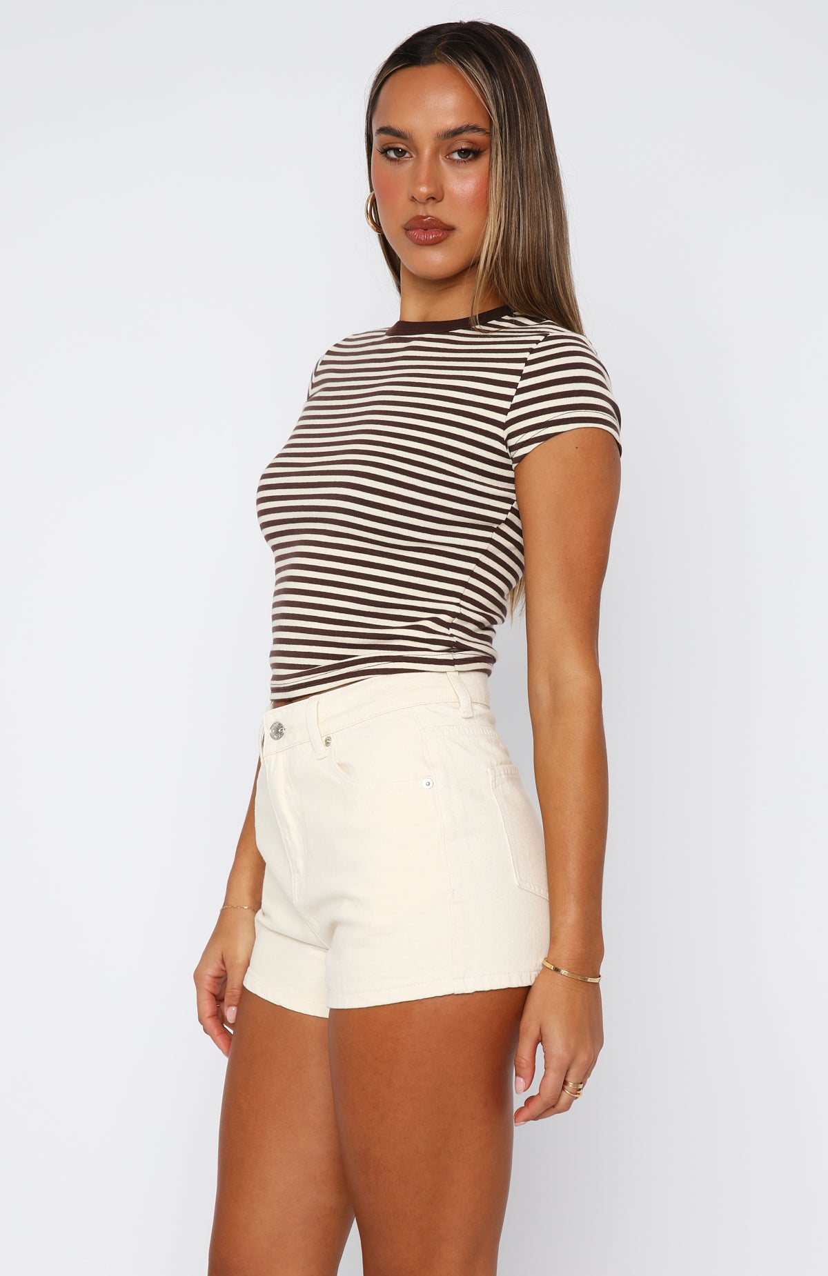 Emerson Denim Shorts Cream - Image 3