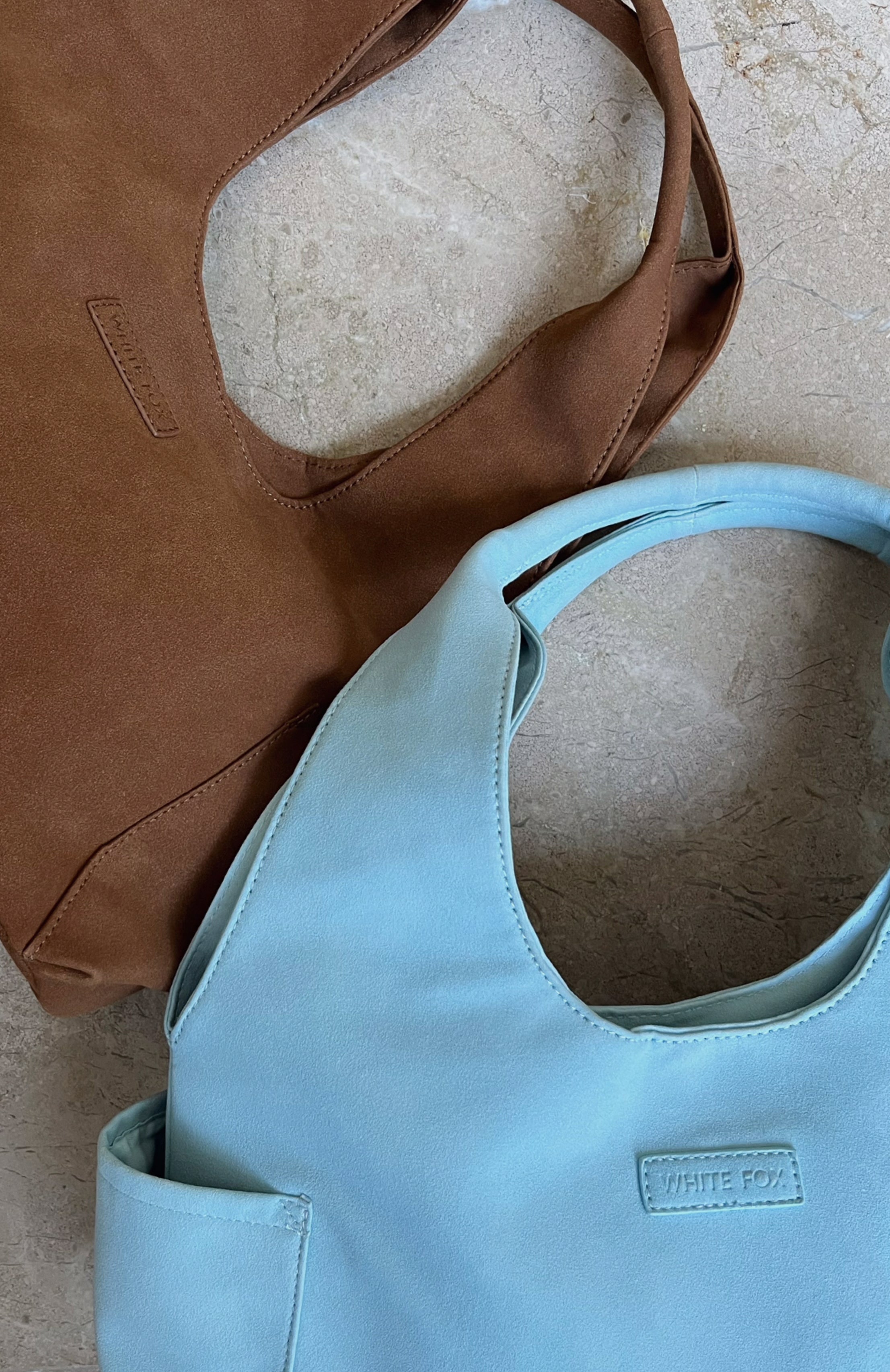 Cariane Shoulder Bag Baby Blue Faux Suede - Image 5
