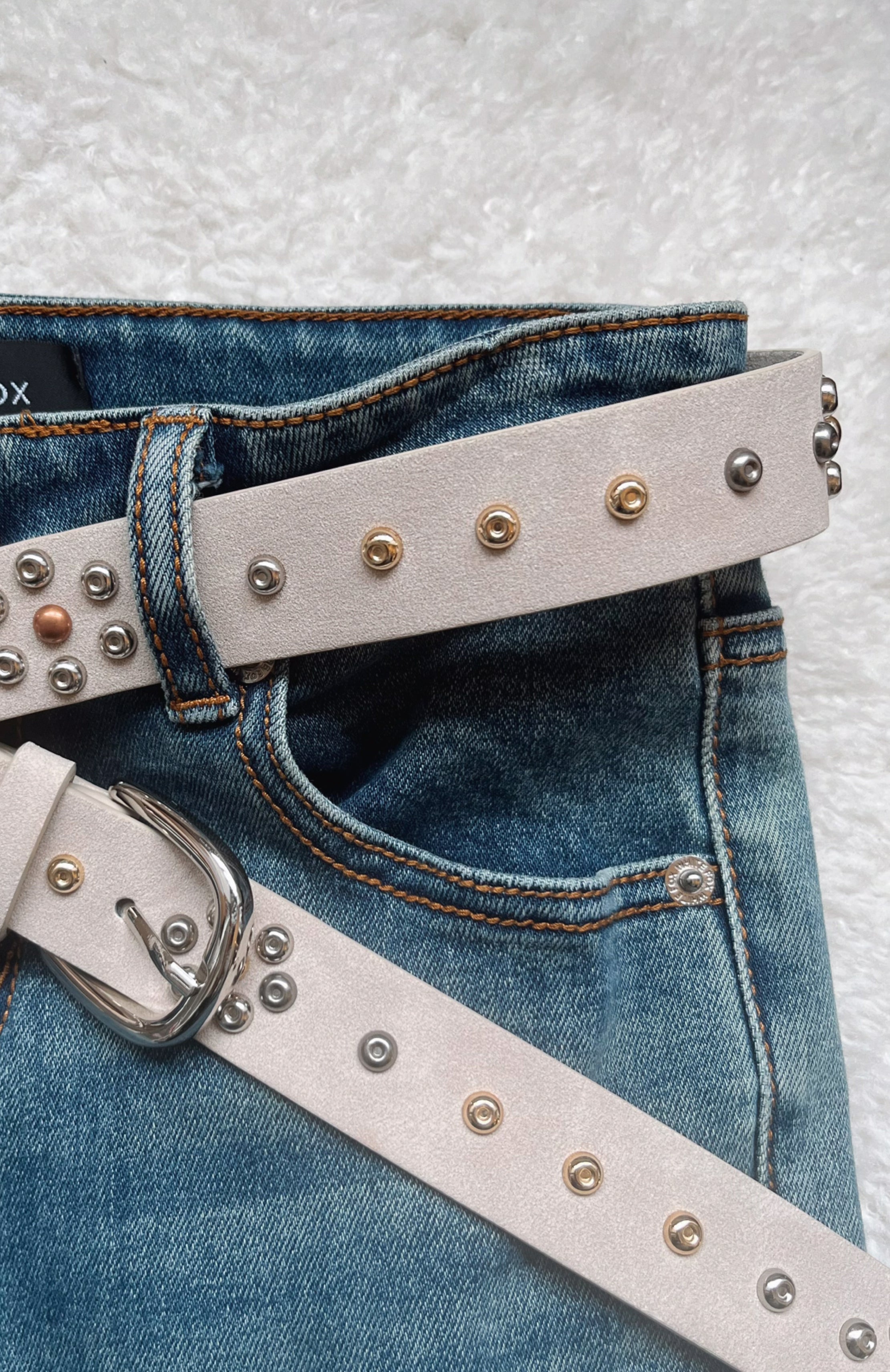 Liana Wrap Belt Taupe Faux Suede - Image 3