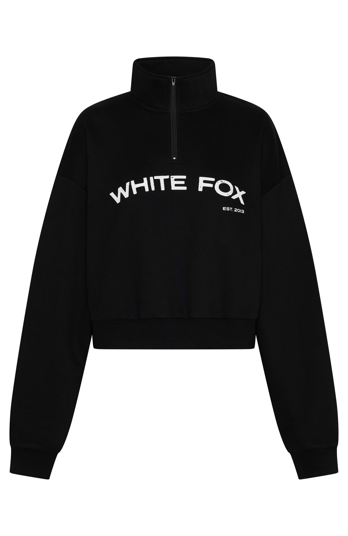 For What It's Worth Boxy Quarter Zip Sweater Black - Image 7