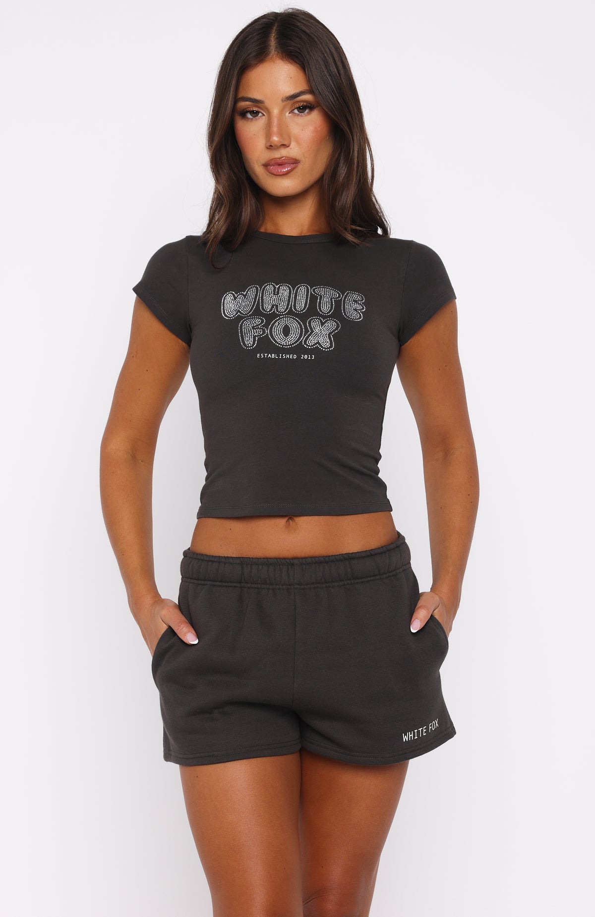 Forever Is Ours Baby Tee Charcoal - Image 2