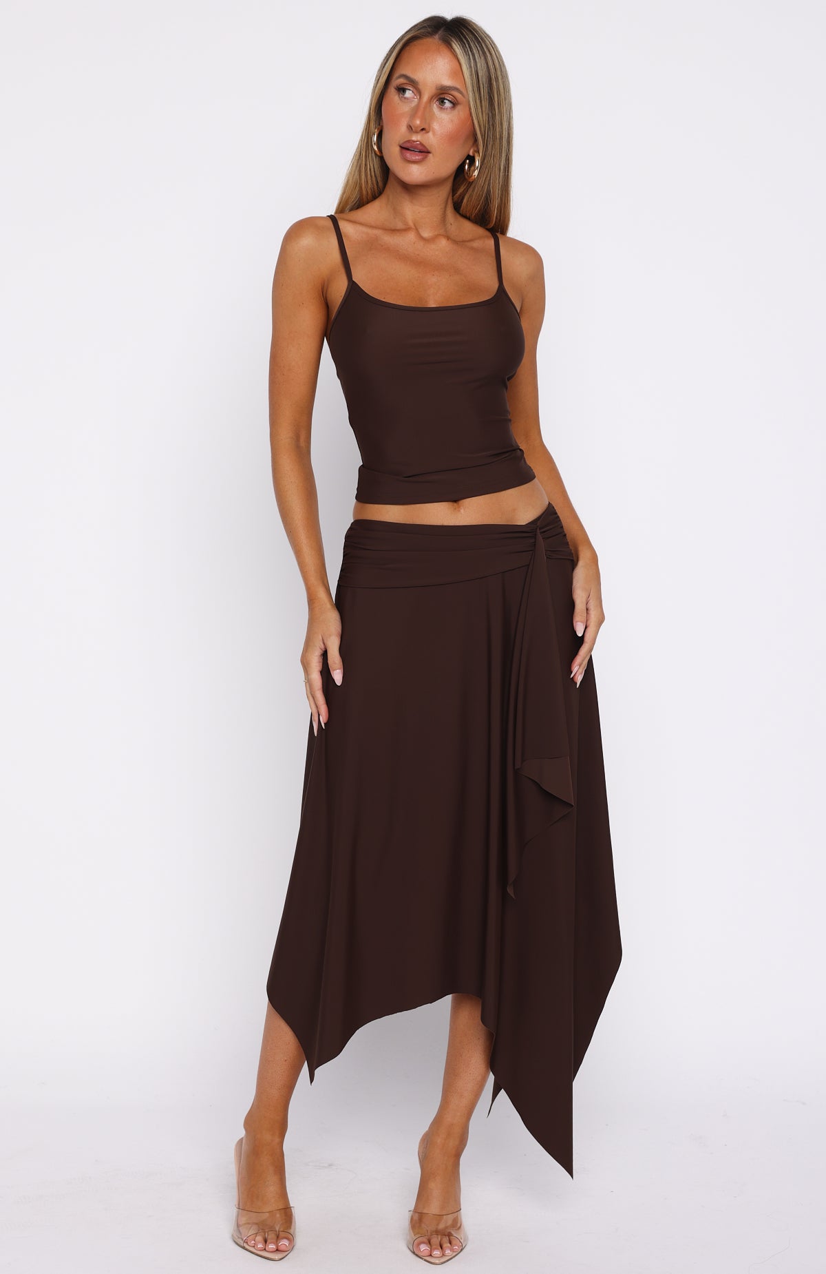 Free All Night Midi Skirt Chocolate - Image 2