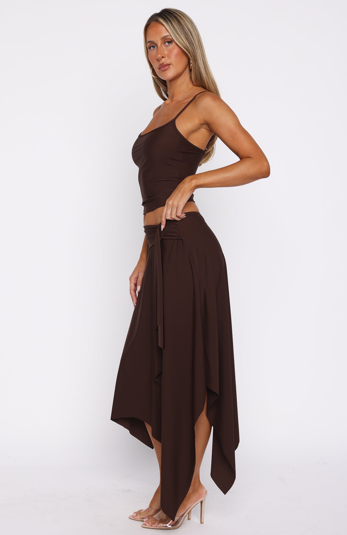 Free All Night Midi Skirt Chocolate - Image 3
