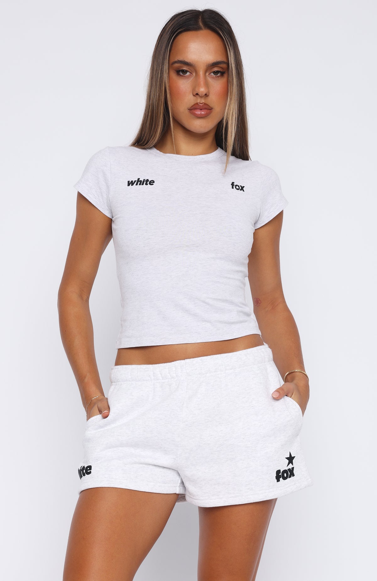 From The Archives Charli Lounge Shorts Grey Marle - Image 2