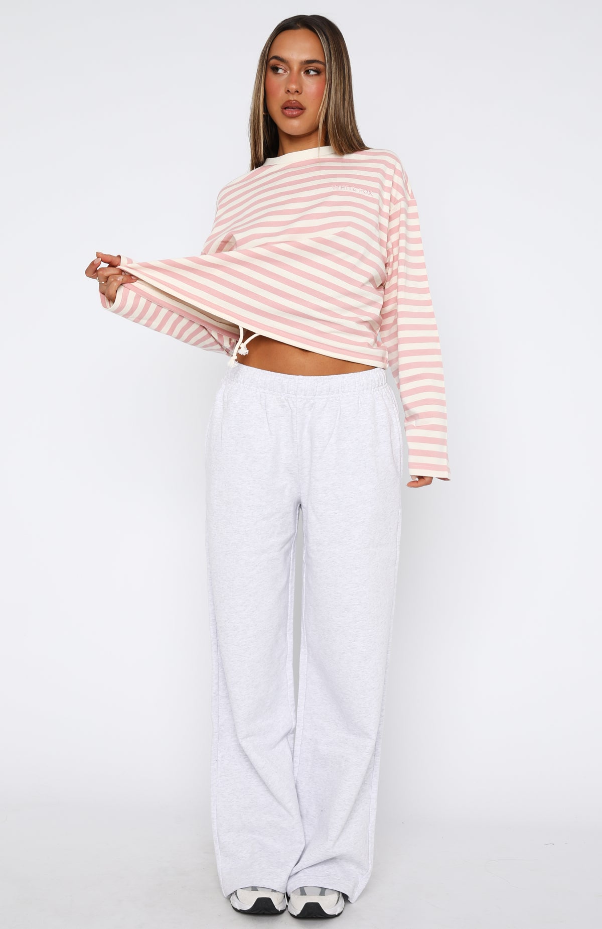 Give It A Rest Wide Leg Sweatpants Grey Marle - Image 2