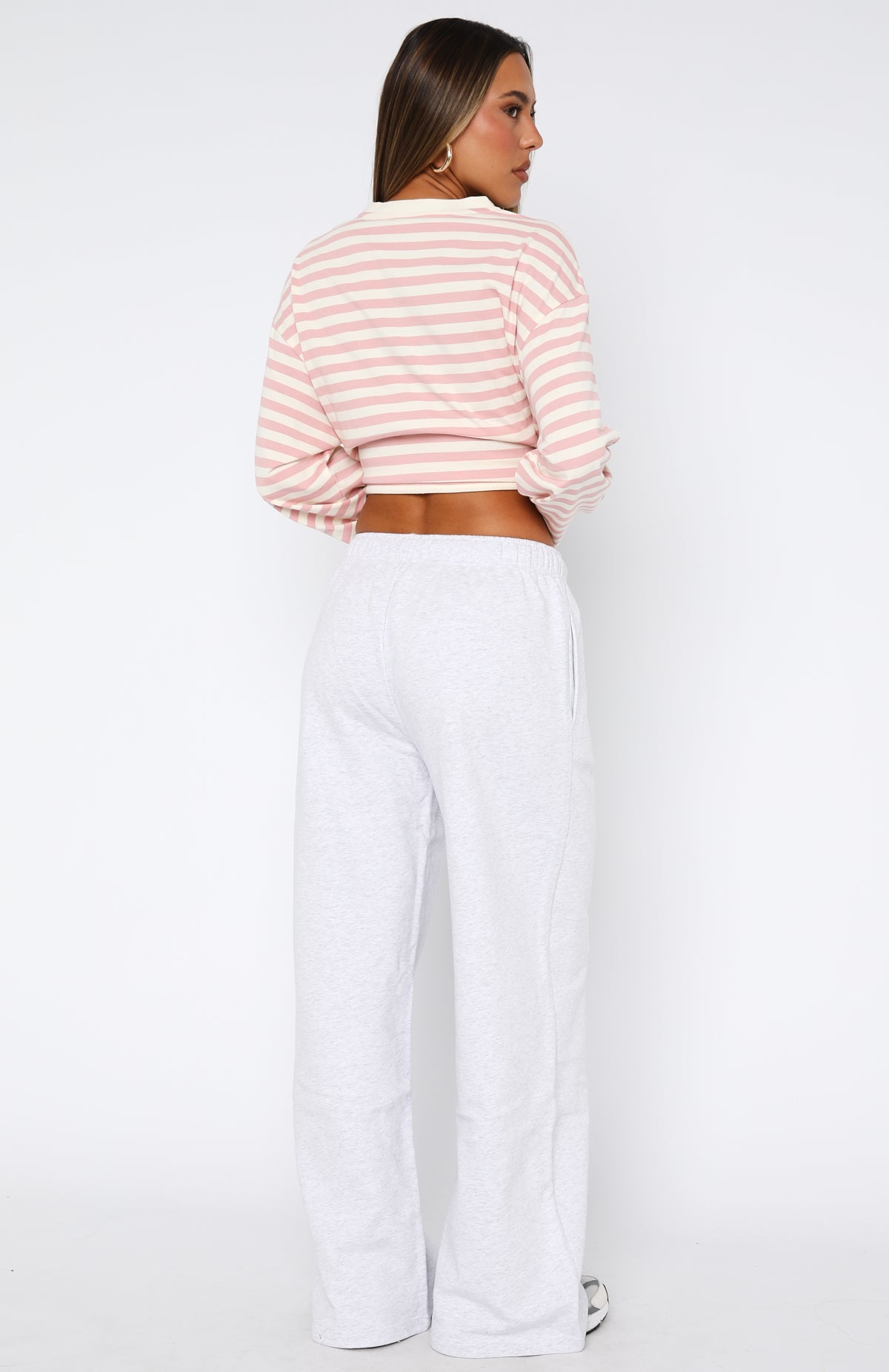 Give It A Rest Wide Leg Sweatpants Grey Marle - Image 4