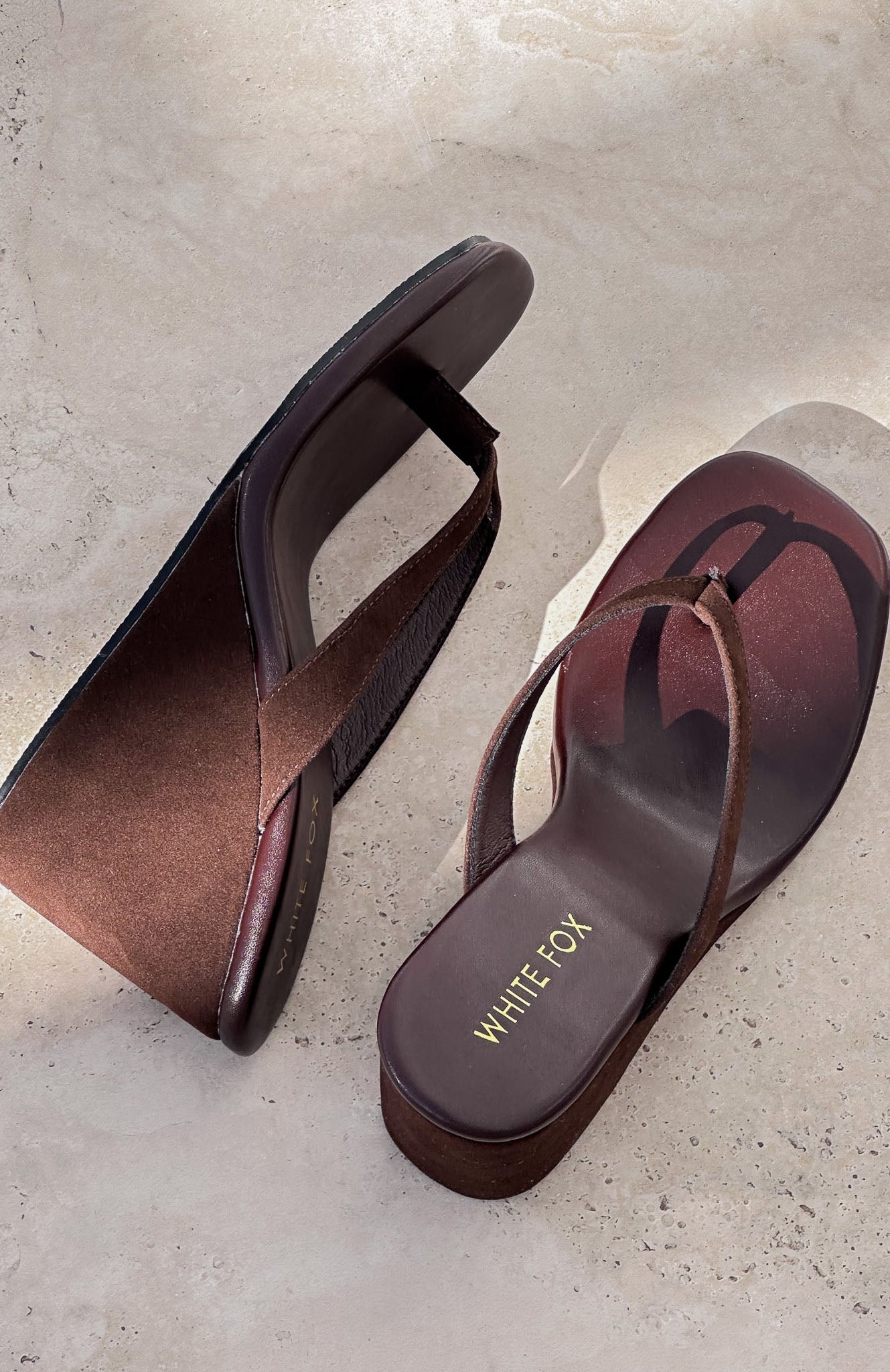 Grace Wedge Chocolate Faux Suede - Image 5