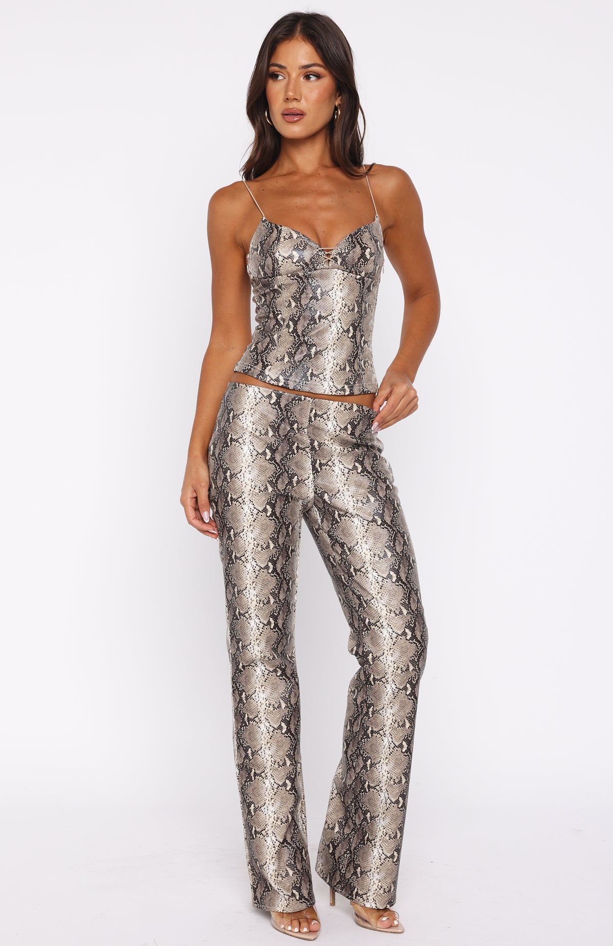Heat Check PU Pants Tan Snake - Image 3