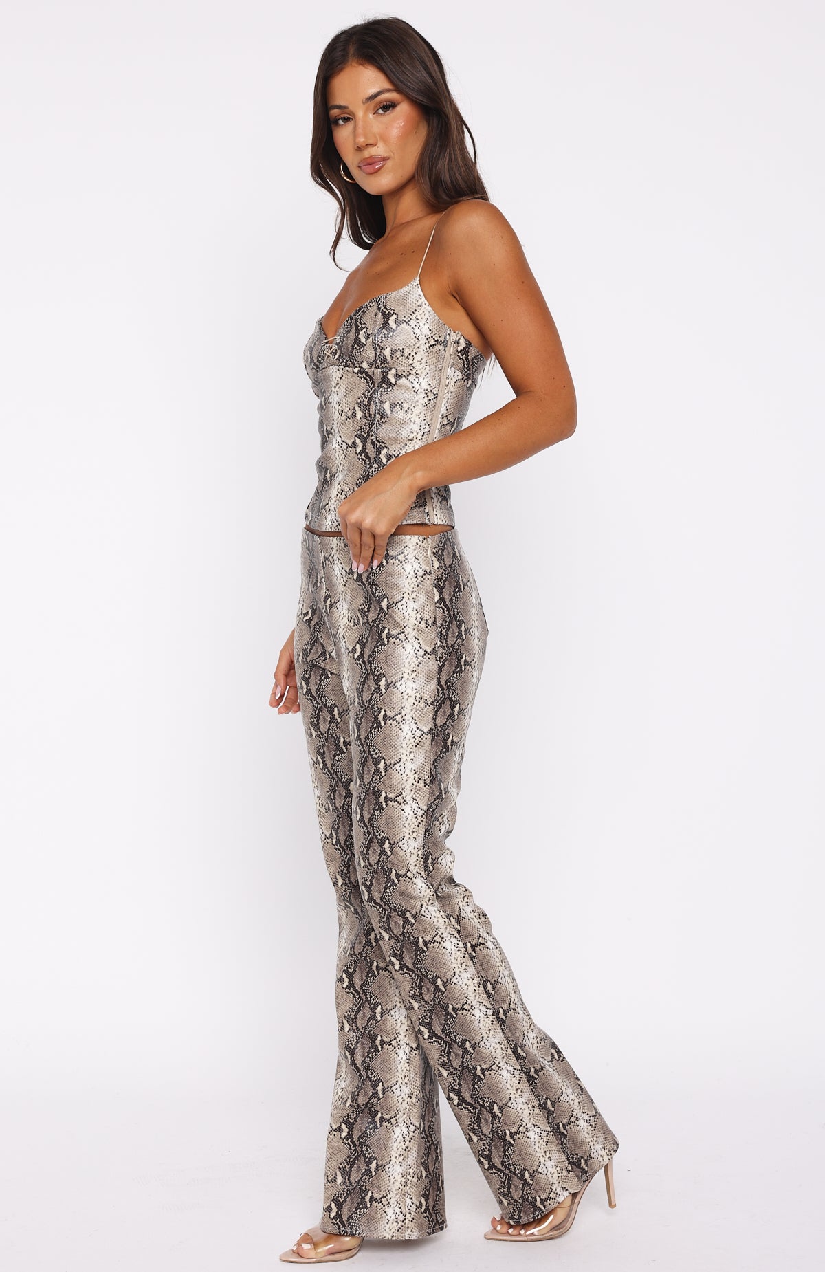 Heat Check PU Pants Tan Snake - Image 4