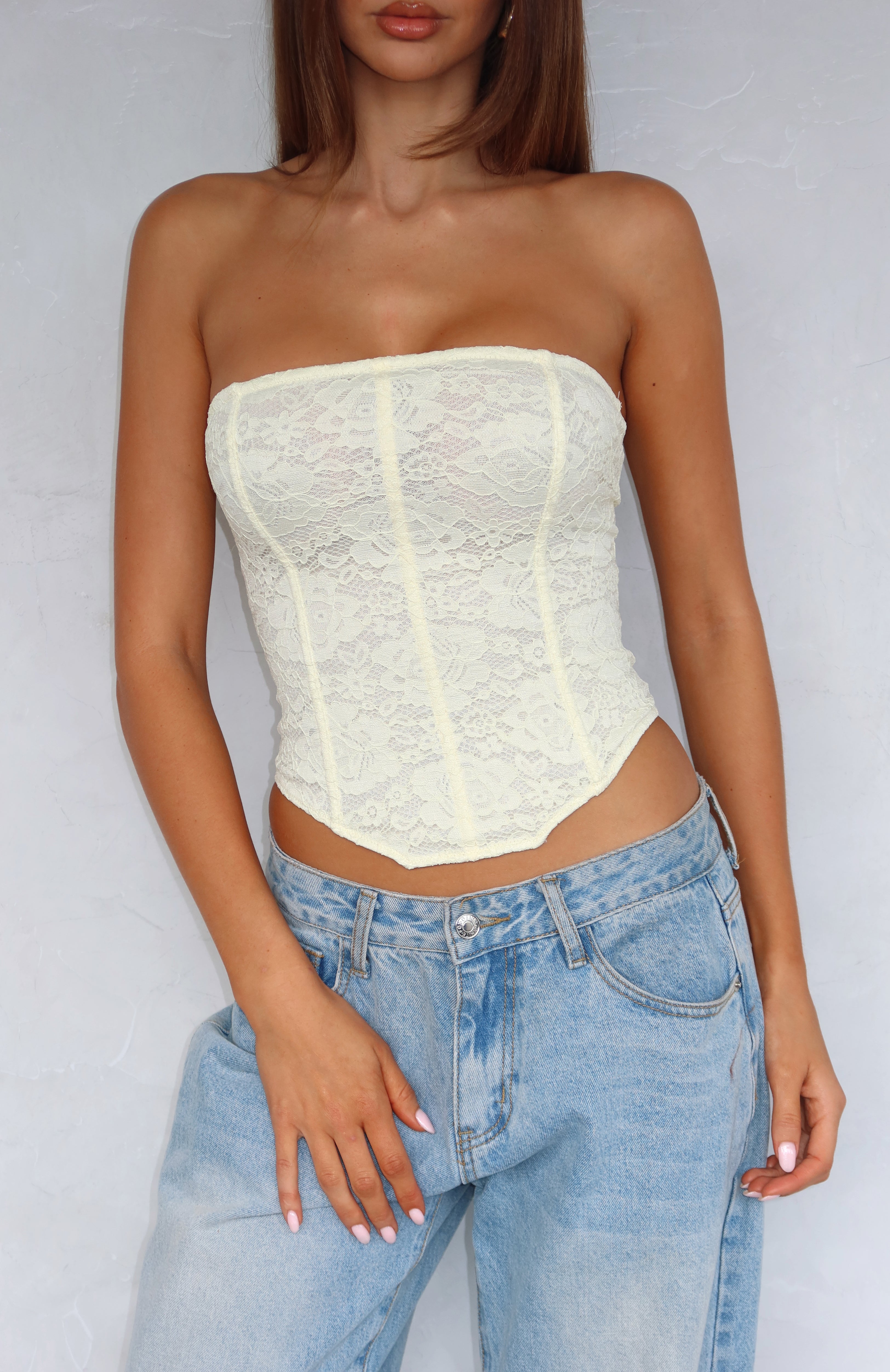 Play Your Part Strapless Bustier Lemon - Image 2