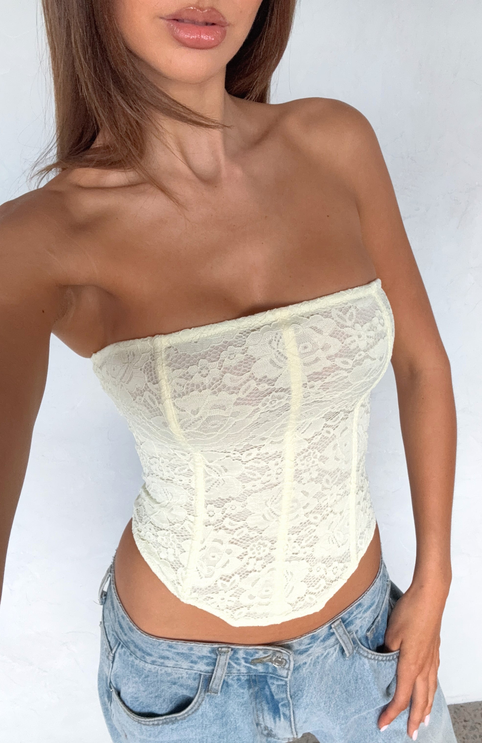Play Your Part Strapless Bustier Lemon - Image 6