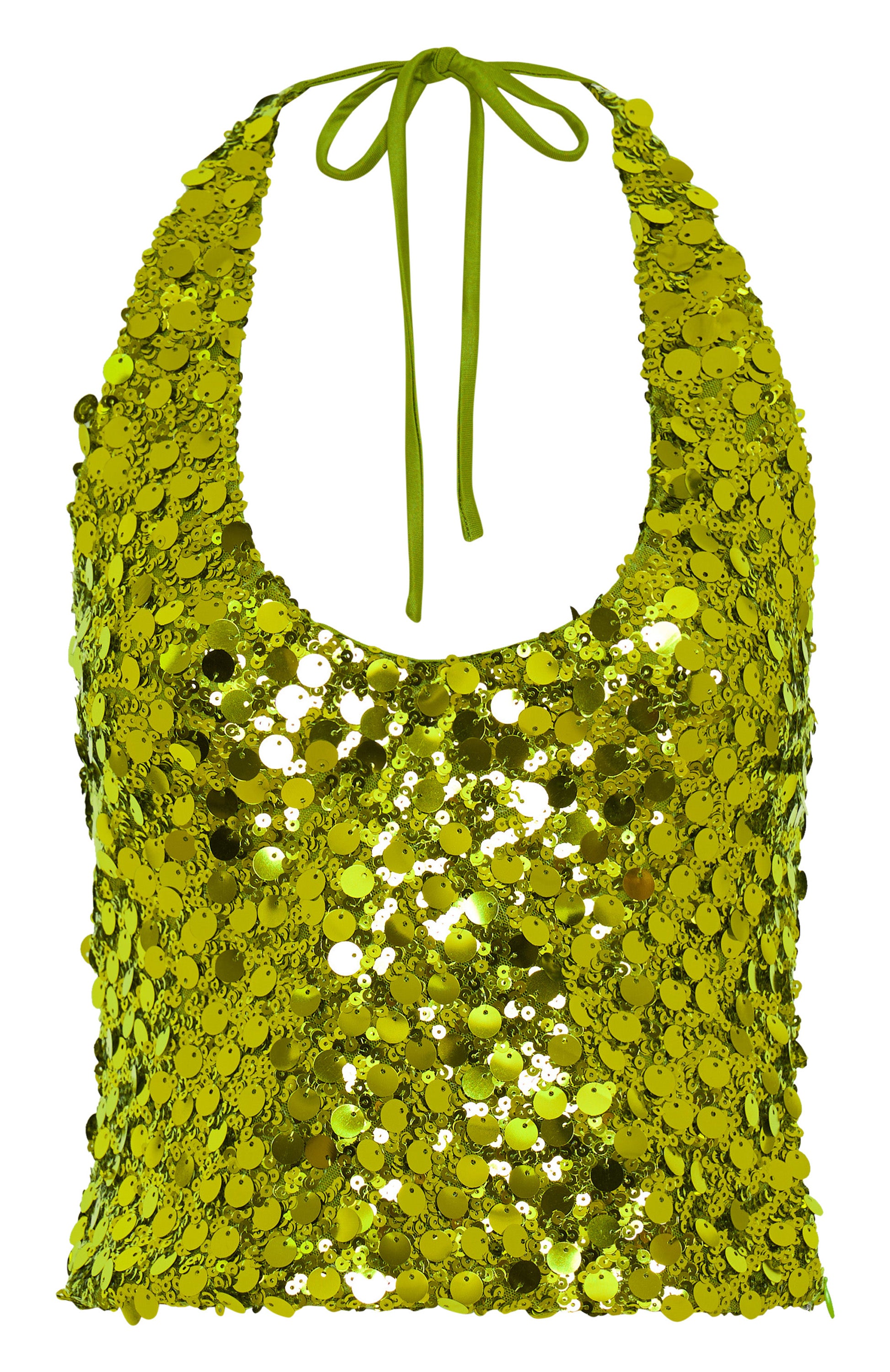 Just Over You Sequin Halter Top Kiwi - Image 5