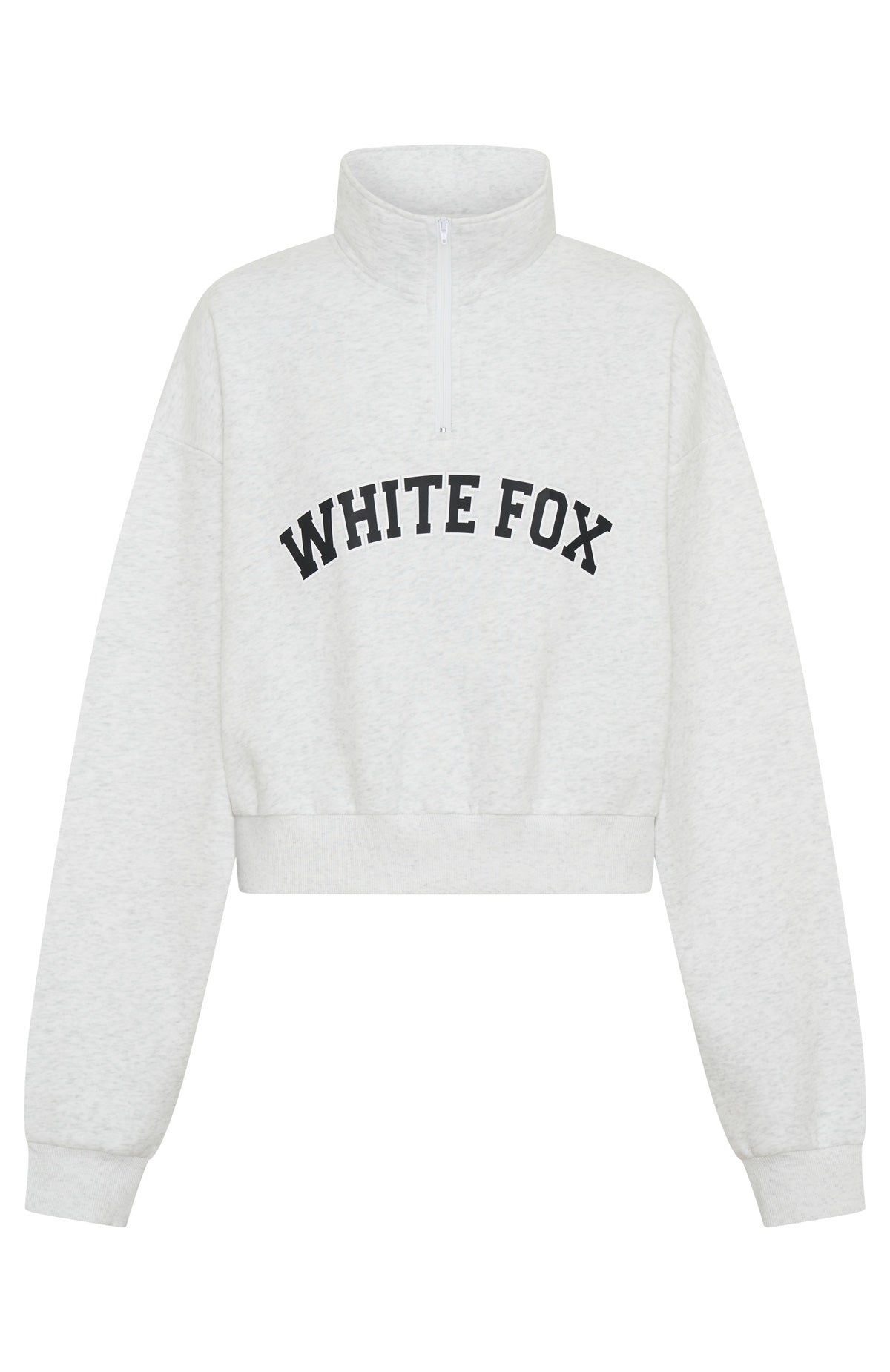 Let The Bells Ring Cropped Quarter Zip Sweater Grey Marle - Image 6