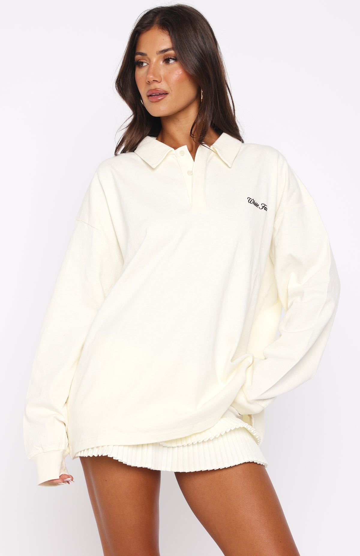 Let's Get Lost Oversized Long Sleeve Jersey Cream - Image 3
