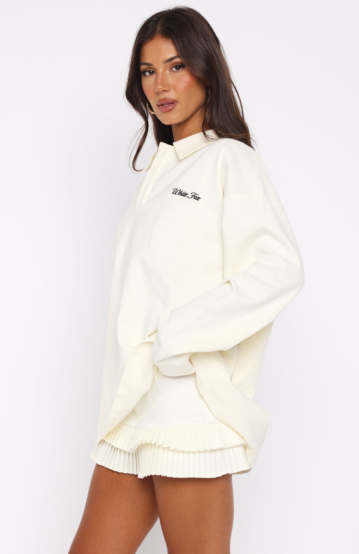 Let's Get Lost Oversized Long Sleeve Jersey Cream - Image 4