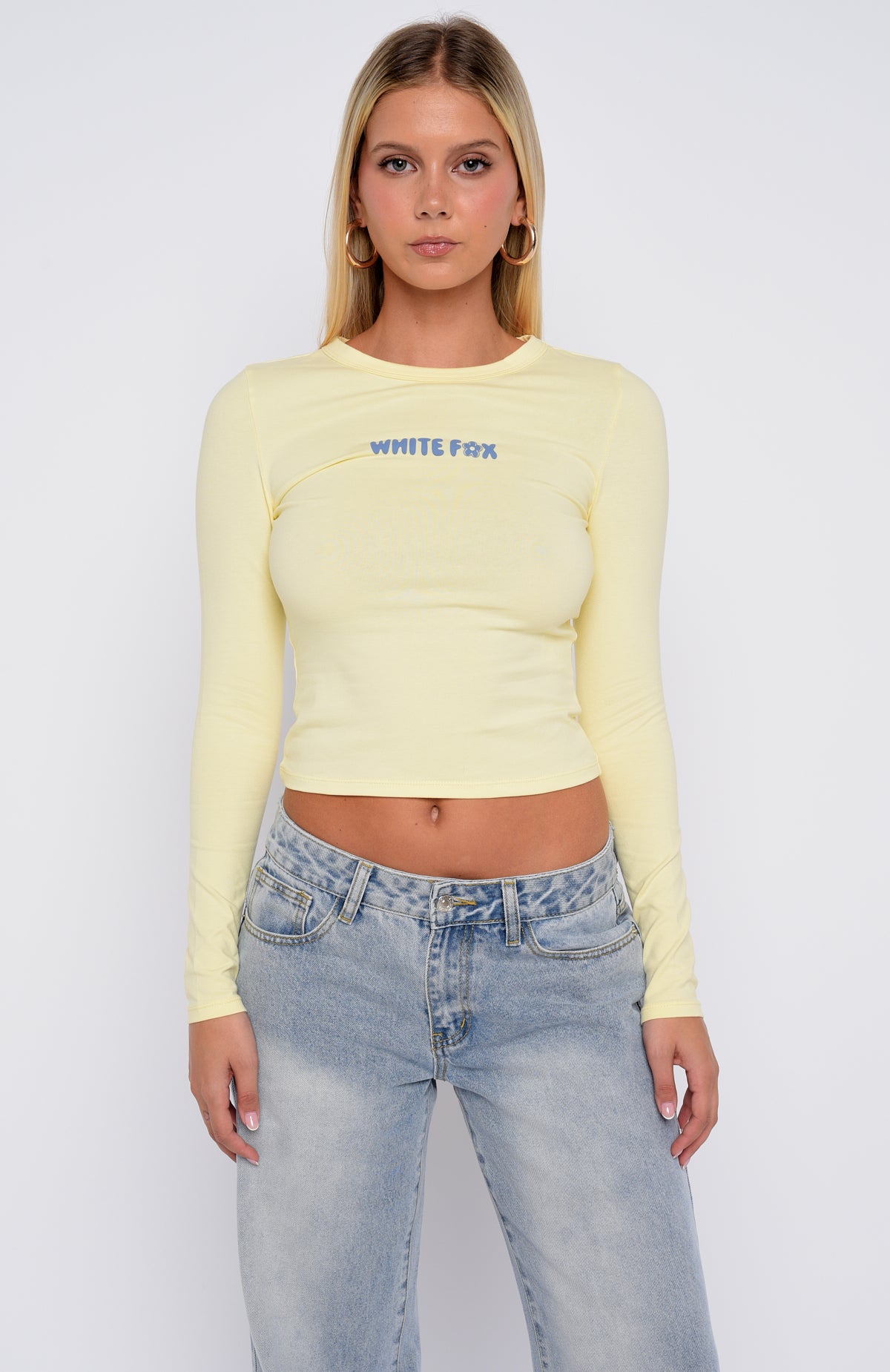 Love Addiction Long Sleeve Baby Tee Butter Yellow - Image 3