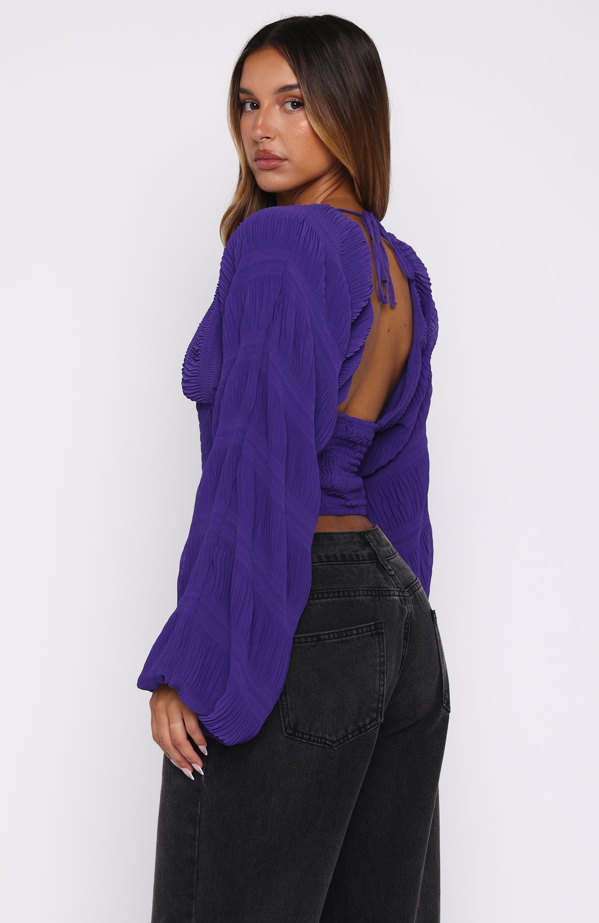 Love Shy Long Sleeve Top Violet - Image 4