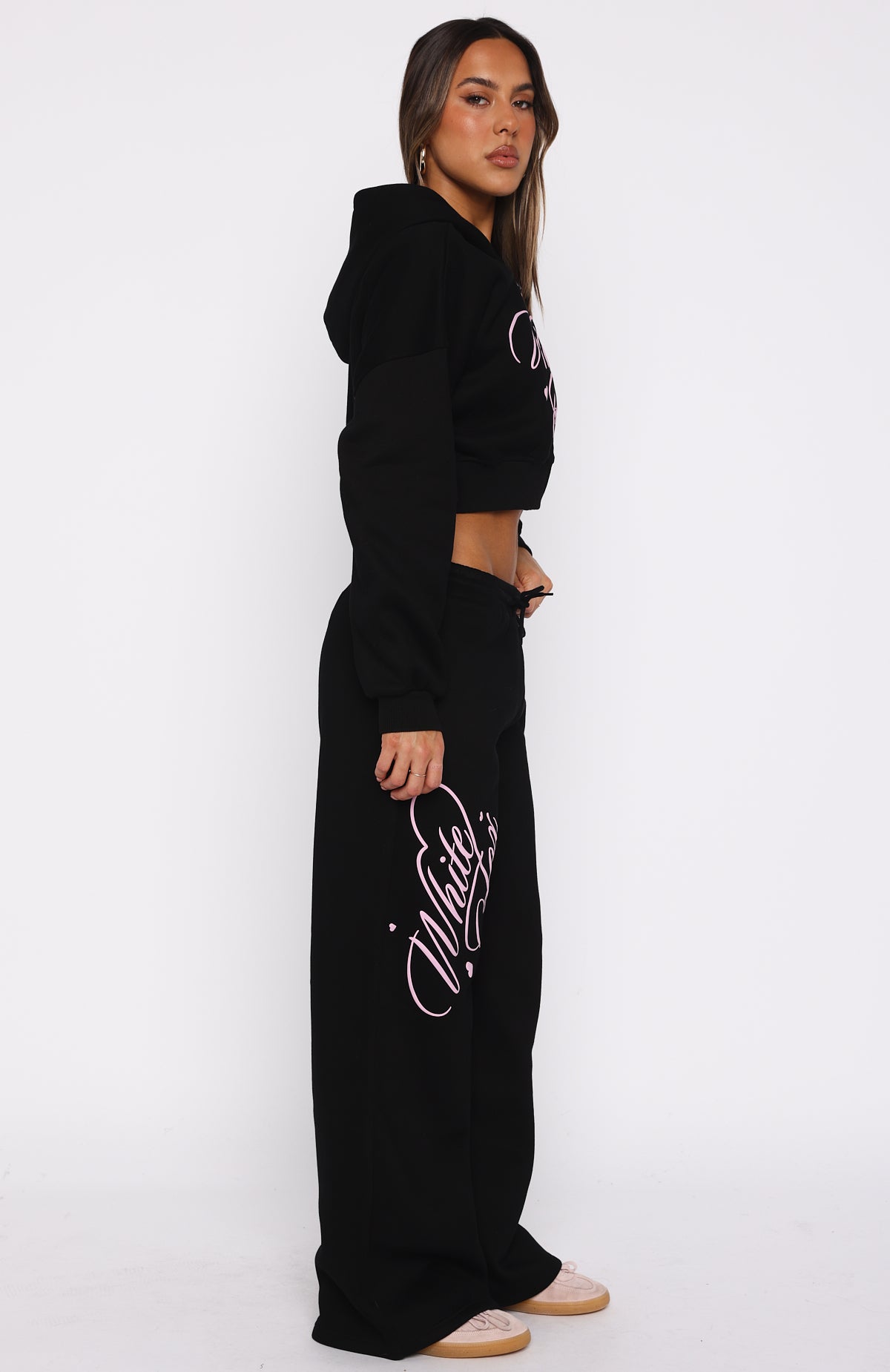 Love You Regardless Wide Leg Sweatpants Black - Image 3