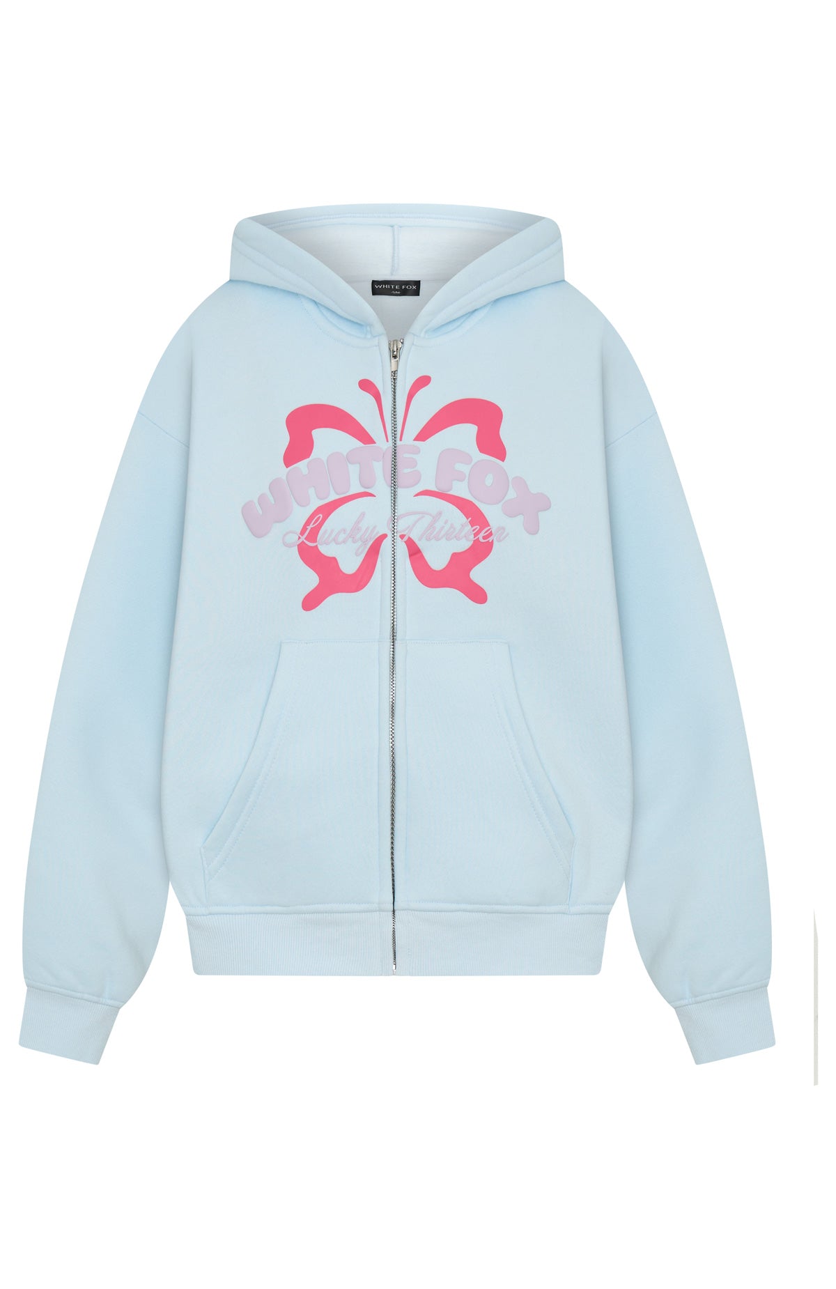 Lucky Thirteen Audrina Boxy Zip Front Hoodie Blue - Image 5