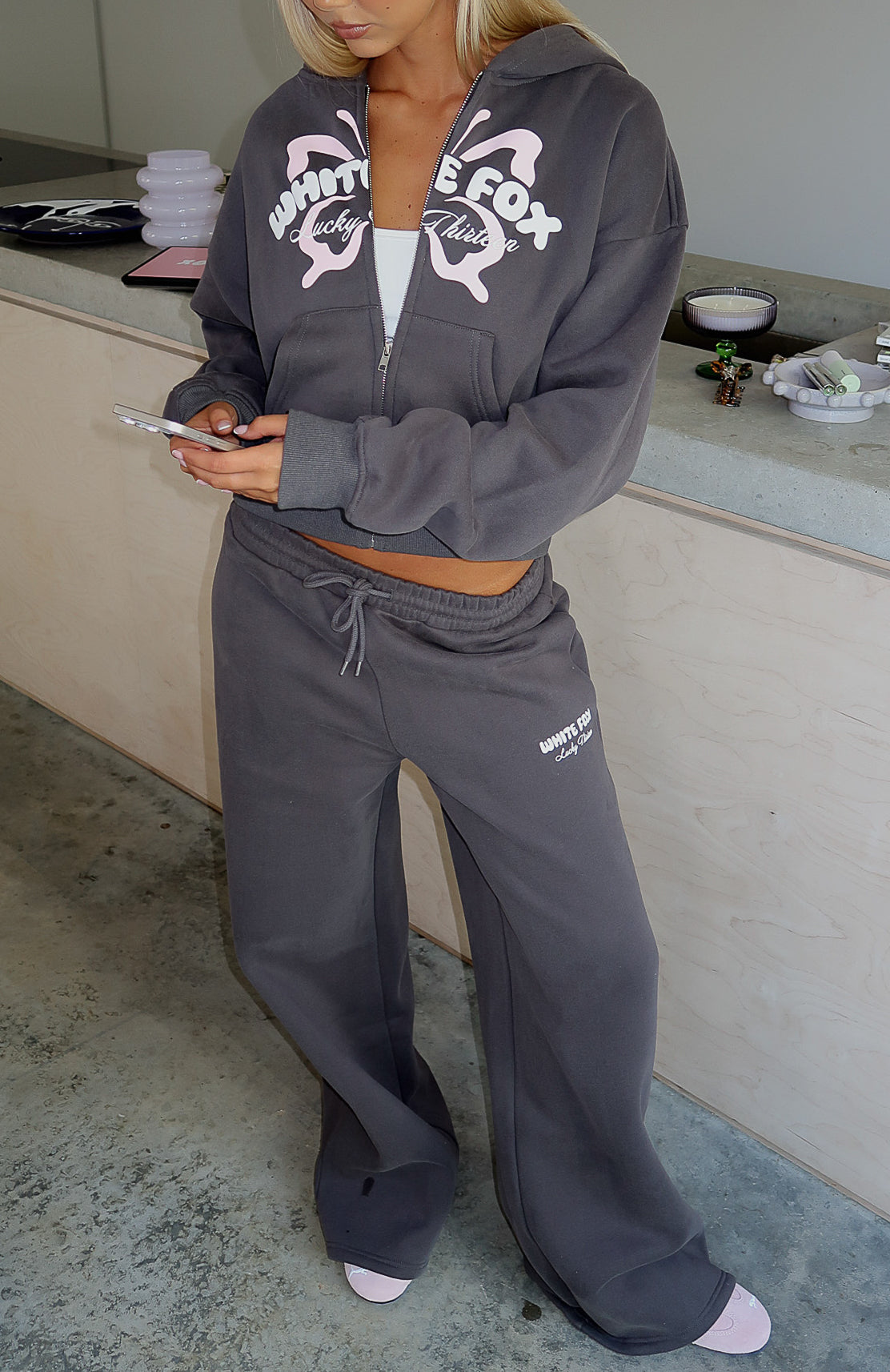 Lucky Thirteen Audrina Wide Leg Sweatpants Volcanic - Image 7