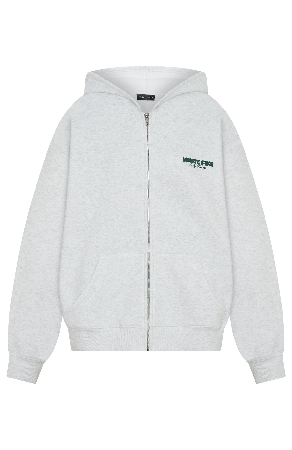 Lucky Thirteen Charise Zip Front Hoodie Grey Marle - Image 6