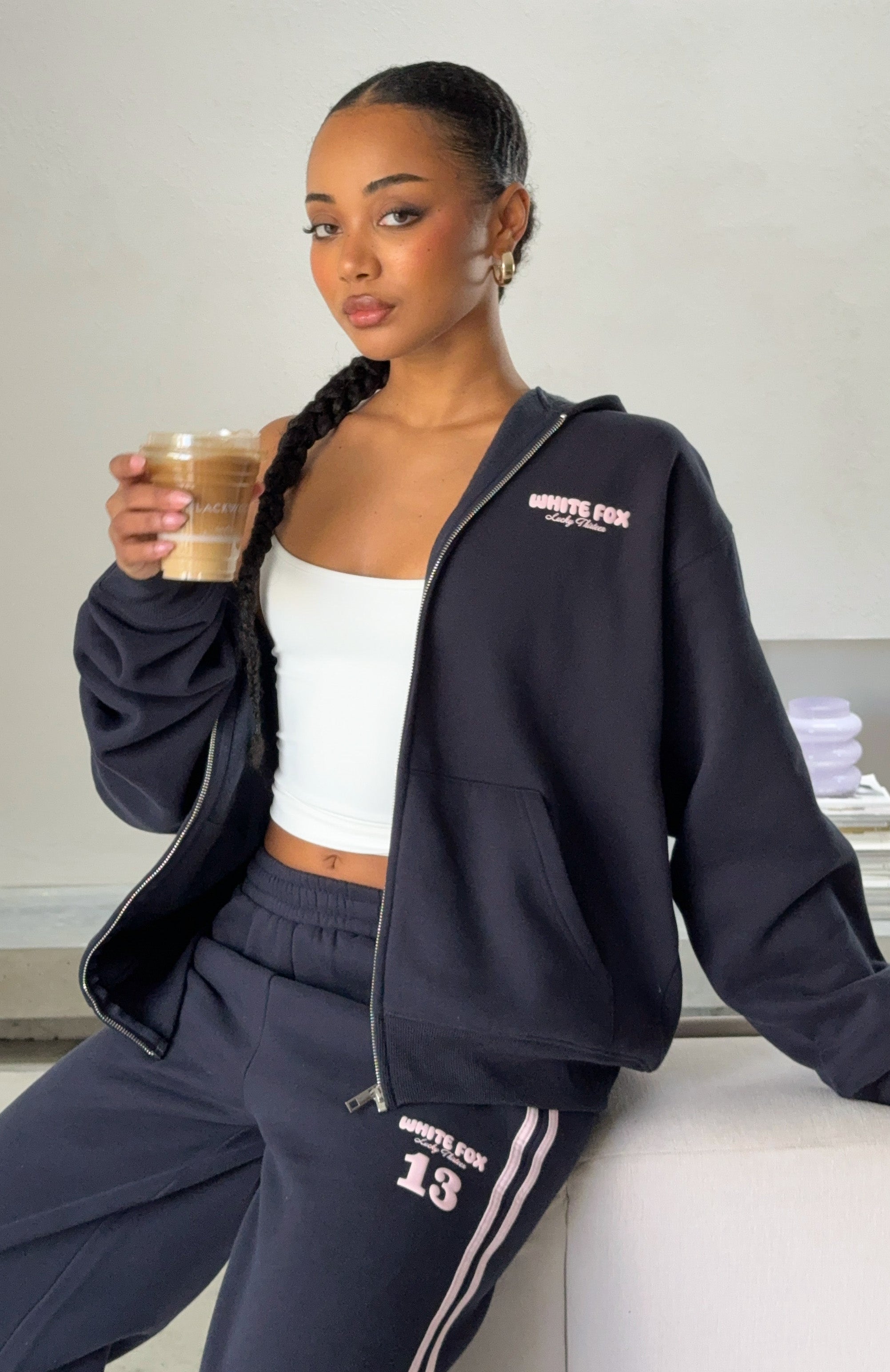 Lucky Thirteen Charise Zip Front Hoodie Navy - Image 7