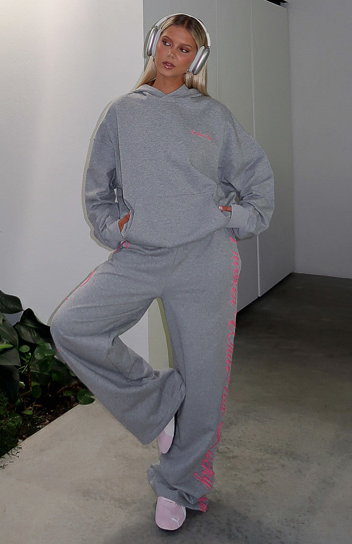 Lucky Thirteen Shaya Oversized Hoodie Dark Grey Marle - Image 7