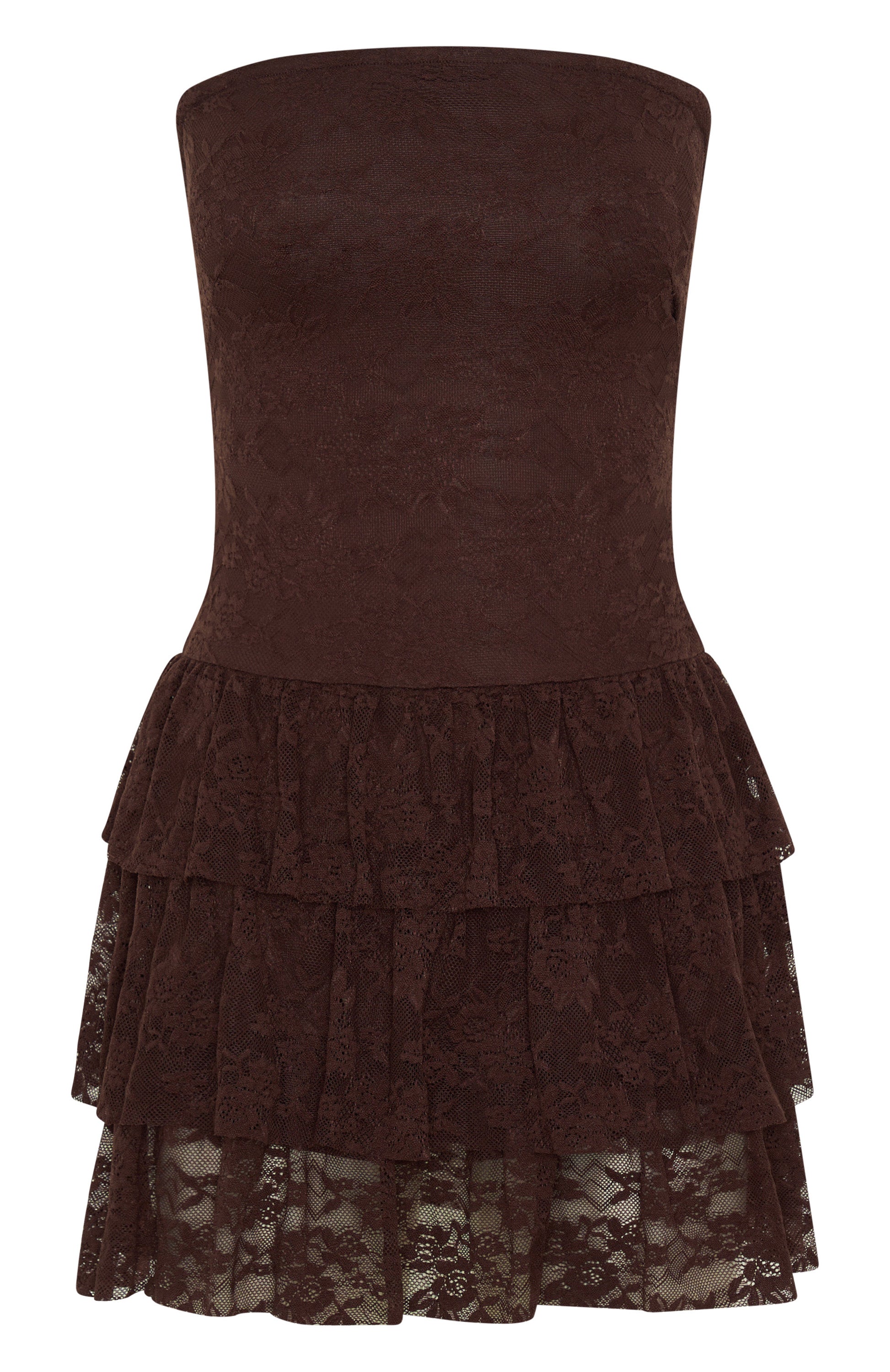 New Idea Strapless Mini Dress Chocolate - Image 6