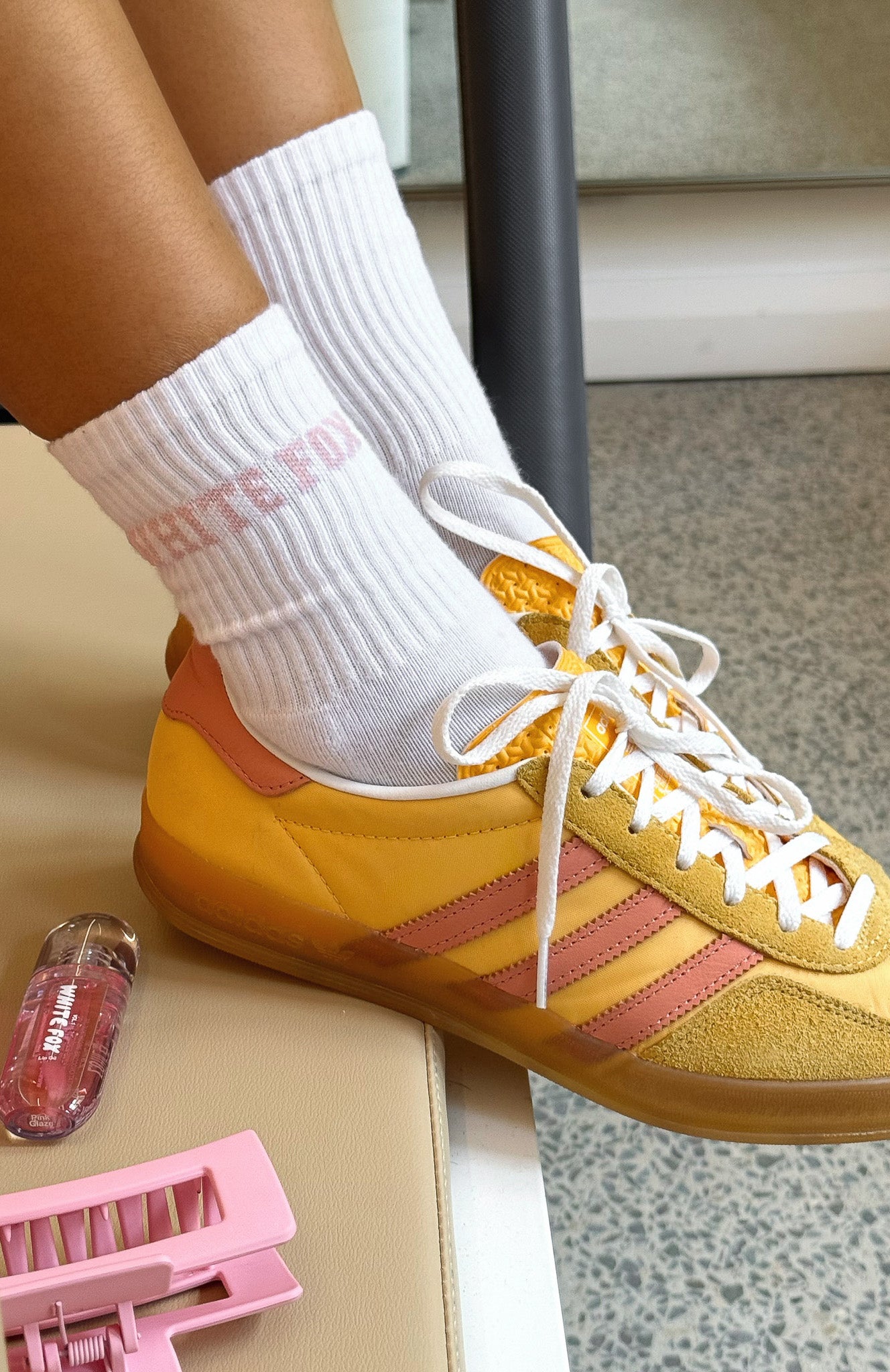 No Convincing Socks 2 Pack White/Honey/Ballet Pink - Image 8