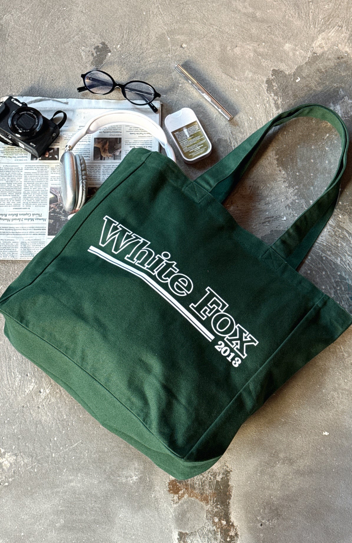 No Hesitation Tote Bag Forest Green/White - Image 5