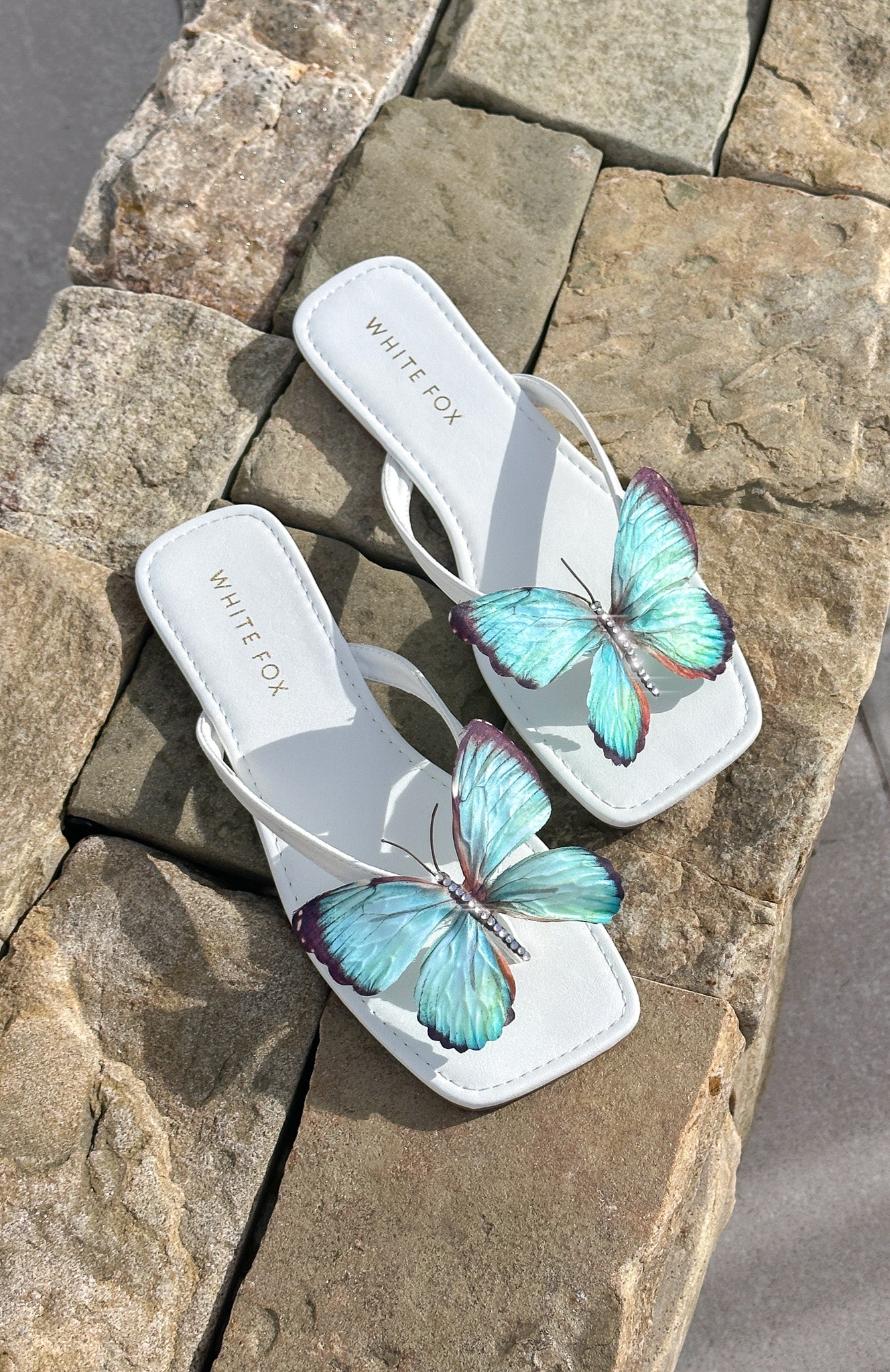 Noelle Sandals White/Aqua - Image 5