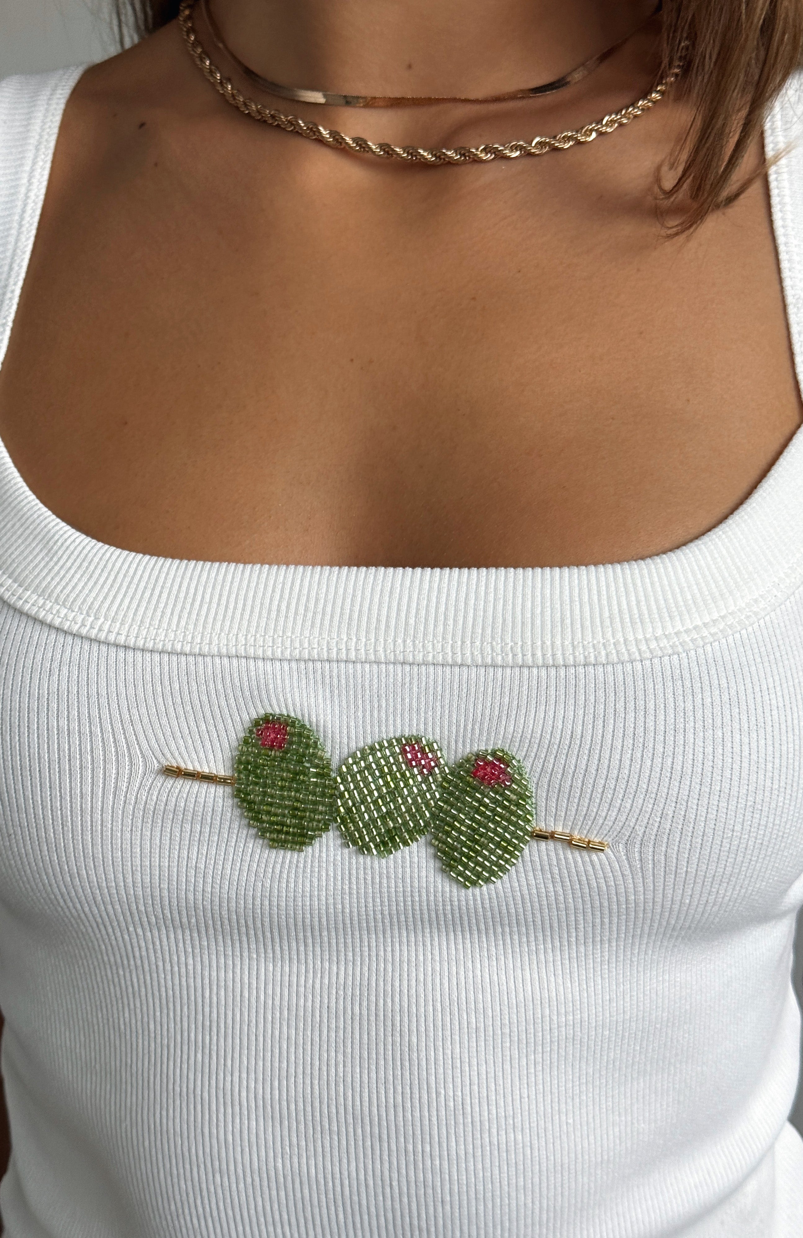 Olive Girly Tank Top White - Image 2