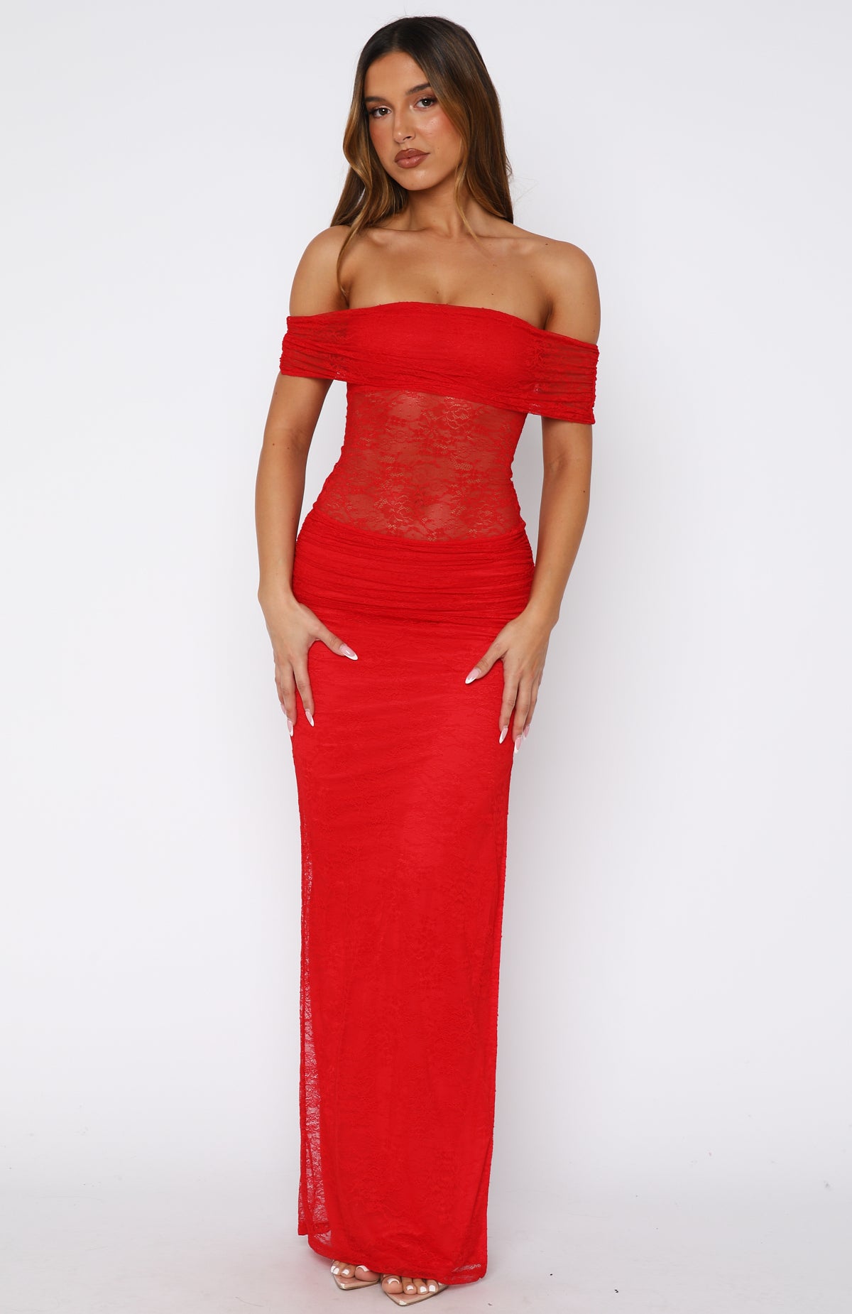 Matcha Baby Strapless Maxi Dress Chilli Red - Image 2