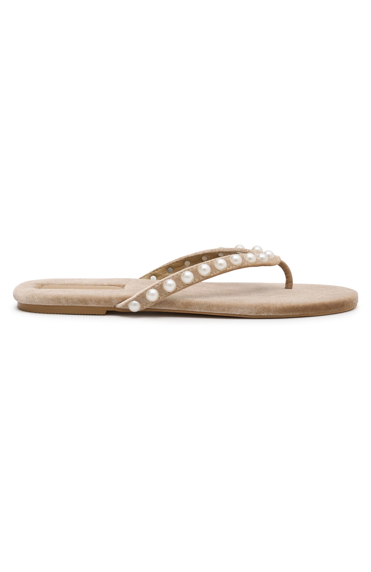 Peach Thong Sandals Champagne Velvet - Image 2