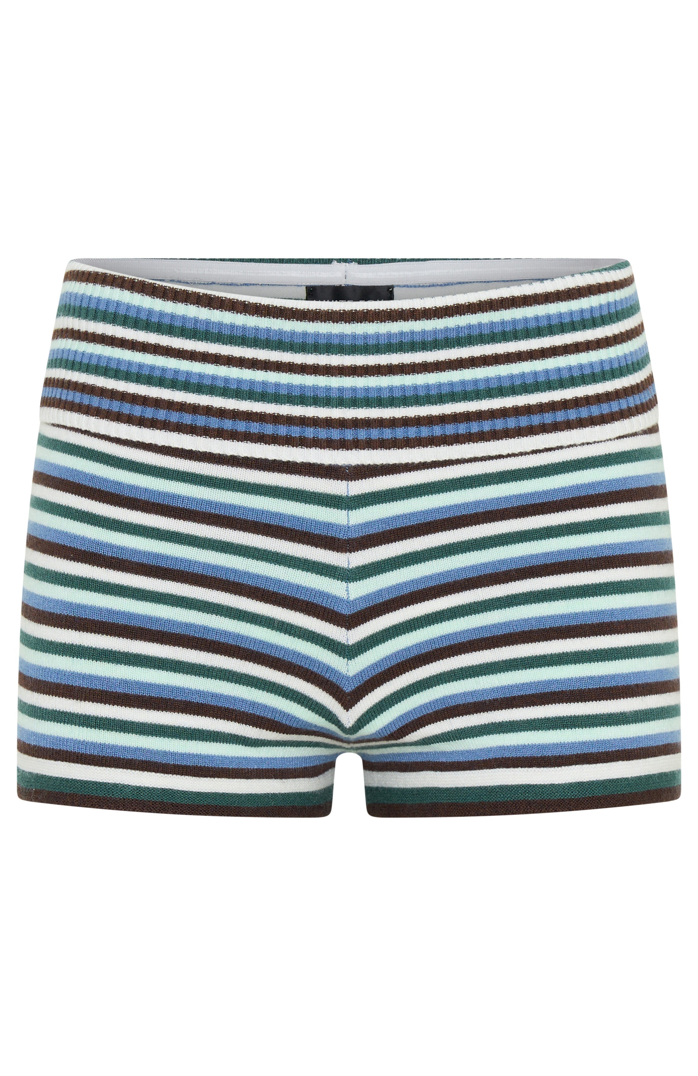 Skip Town Knit Booty Shorts Forest Stripe - Image 7