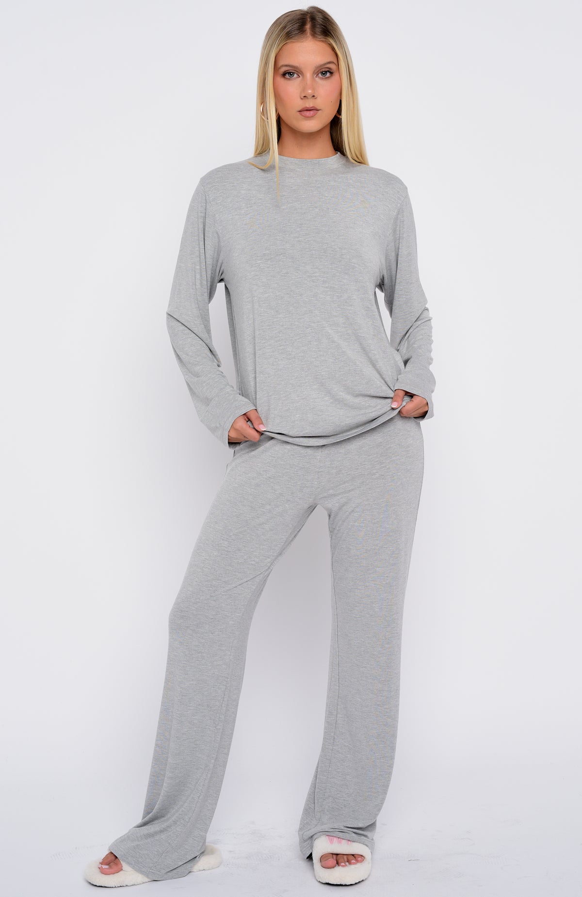 Slow Life Pyjama Pants Grey Marle - Image 2