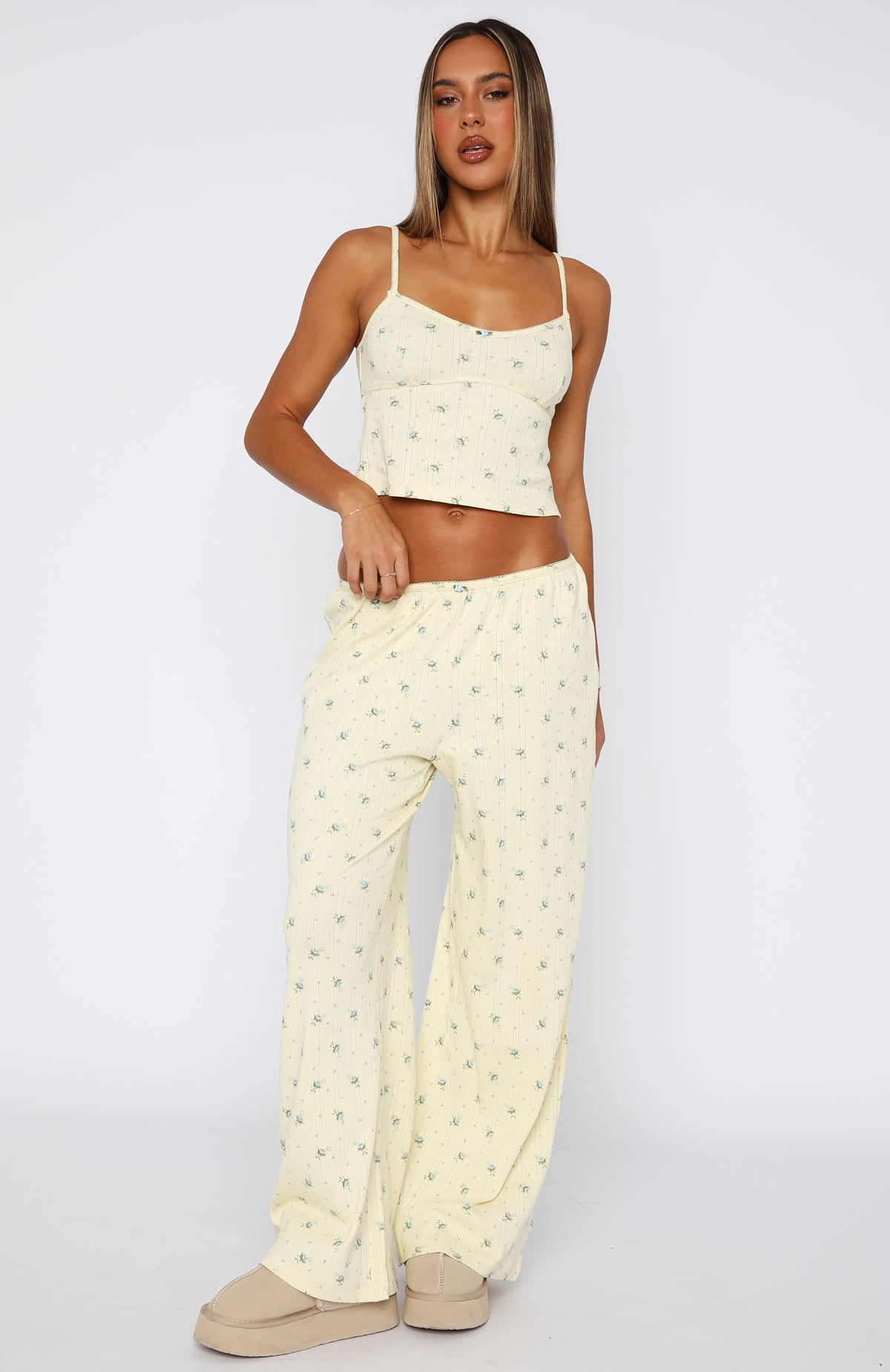 Snuggle Season Pyjama Pants Lemon Floral - Image 2