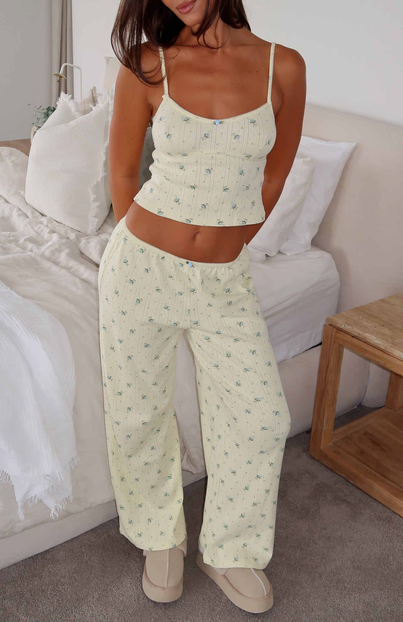 Snuggle Season Pyjama Pants Lemon Floral